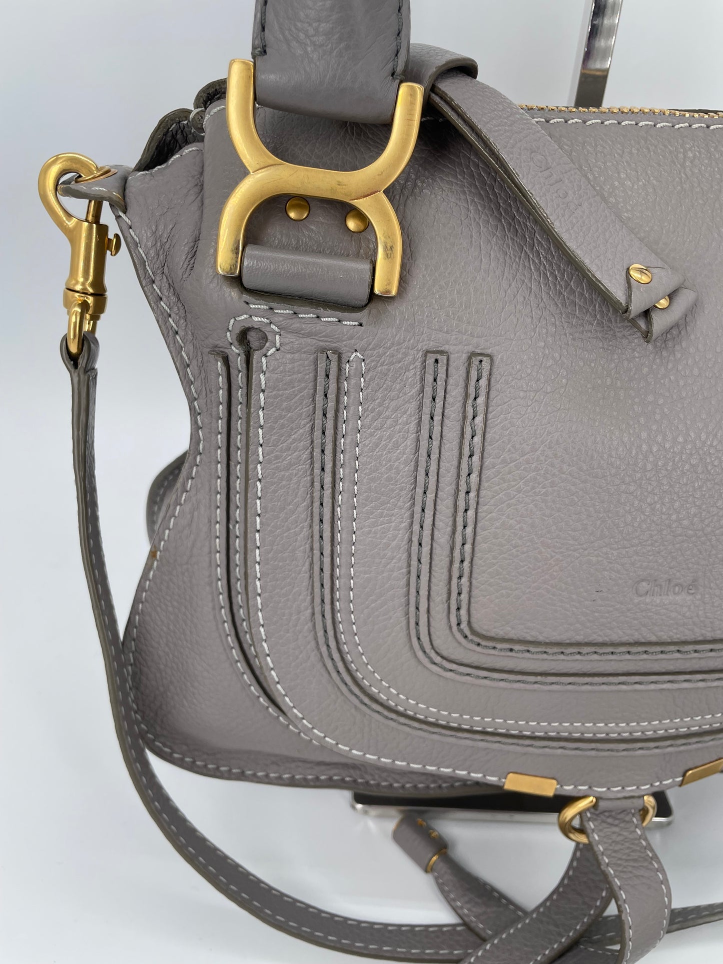 Preloved Chloe Marcie Satchel Bag with Long Strap, Small