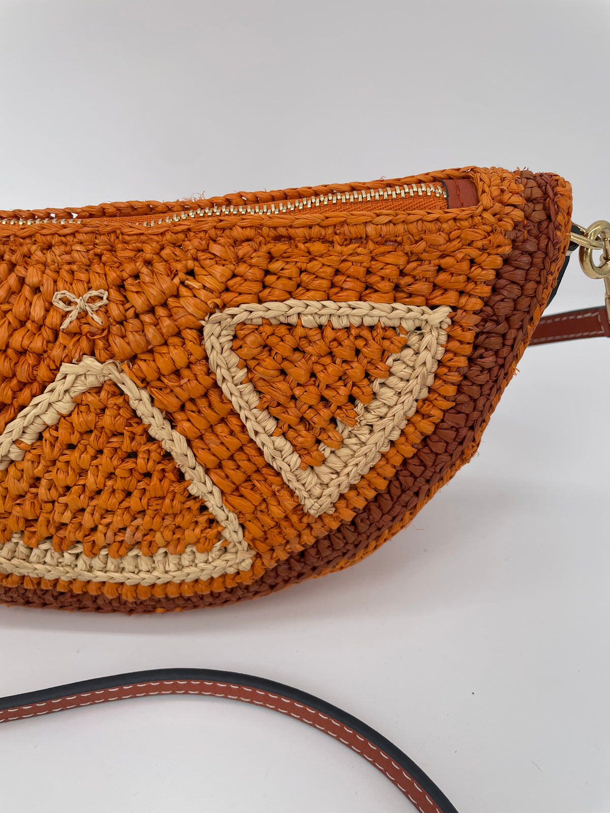 Preloved Anya Hindmarch Raffia Shoulder Bag, Clutch