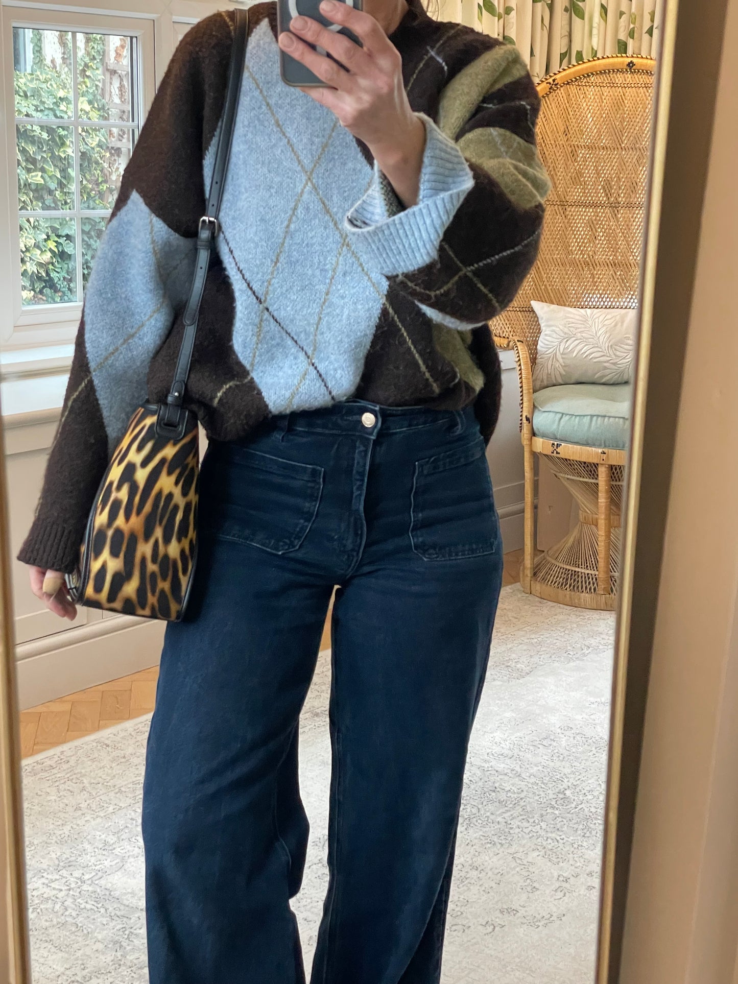 Preloved Stella McCartney Leopard Print Studded Tote Bag