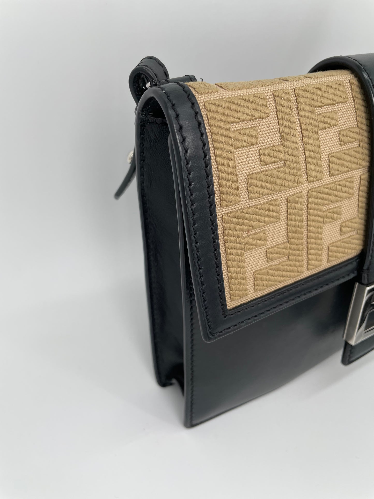 Preloved Fendi Zucca Flat Baguette Crossbody Bag