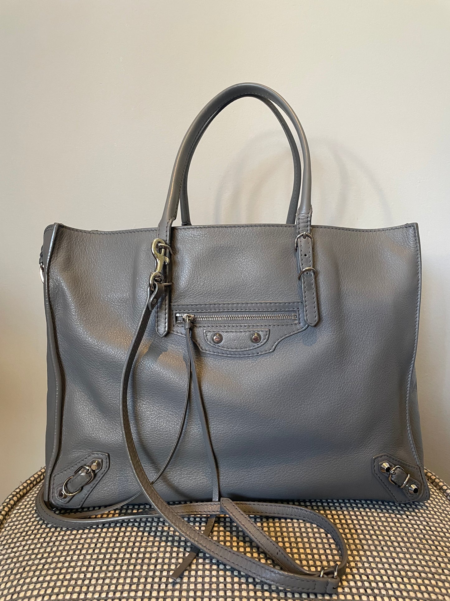 Preloved Balenciaga Papier Side Zip Tote, Medium