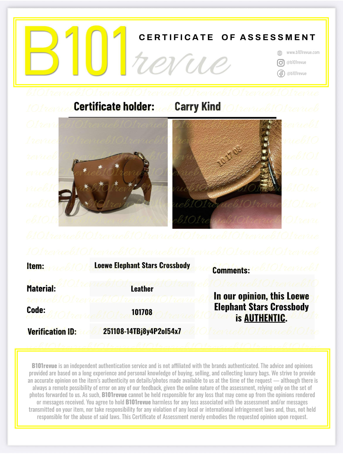 Preloved Loewe Mini Star Elephant Crossbody Bag