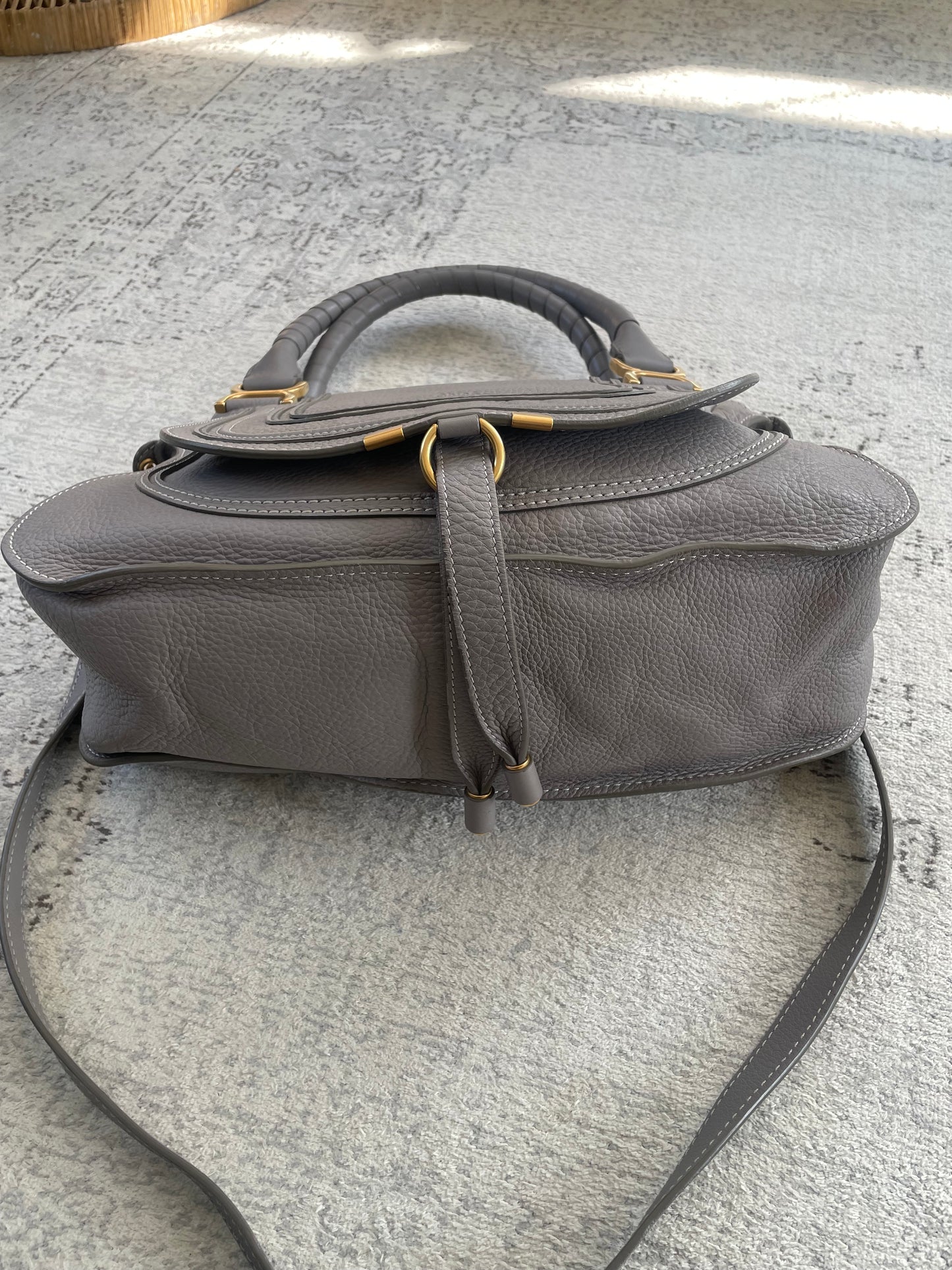 Preloved Chloe Marcie Two Handle Satchel Bag with Long Strap