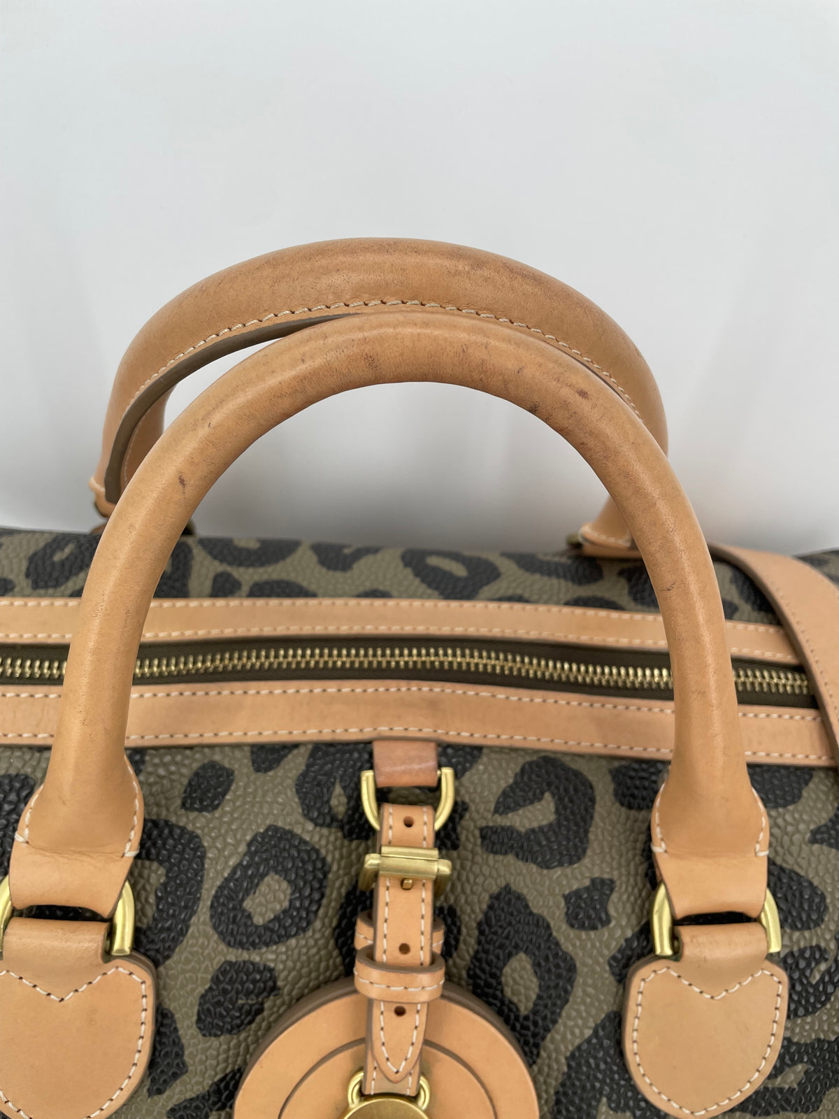 Preloved Mulberry Vintage Birds Nest Clipper Boston Bag, Small
