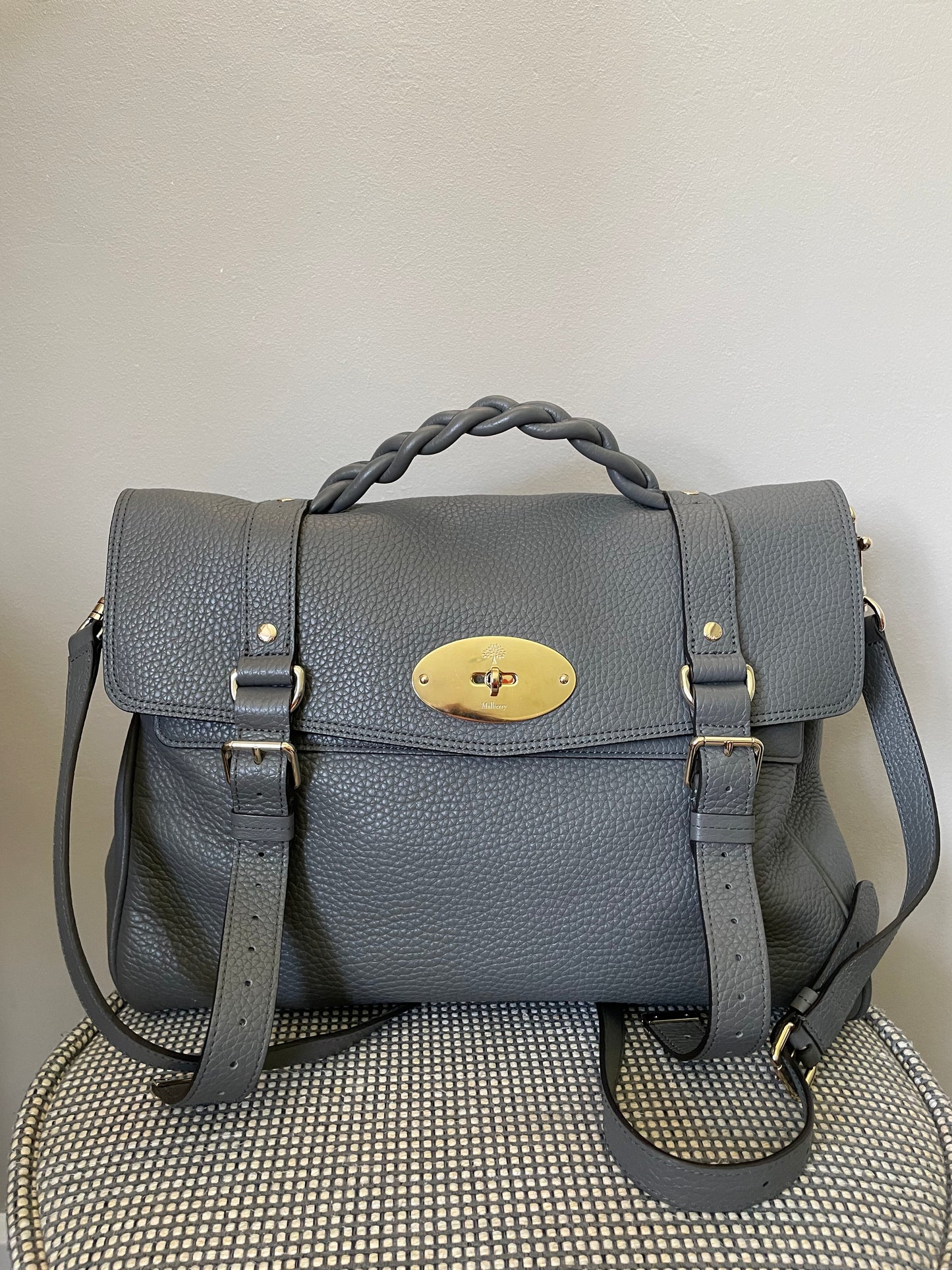 Preloved Mulberry Alexa Satchel Bag, Oversized