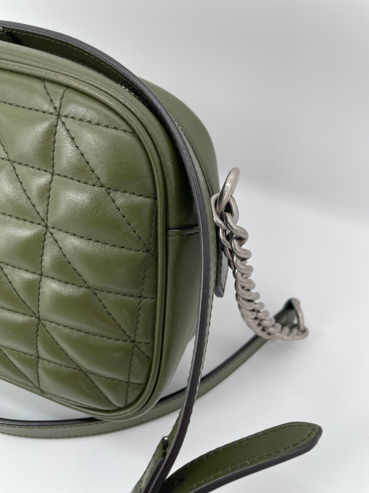 Preloved Gucci Quilted Leather Geometric Marmont Crossbody Bag, Small