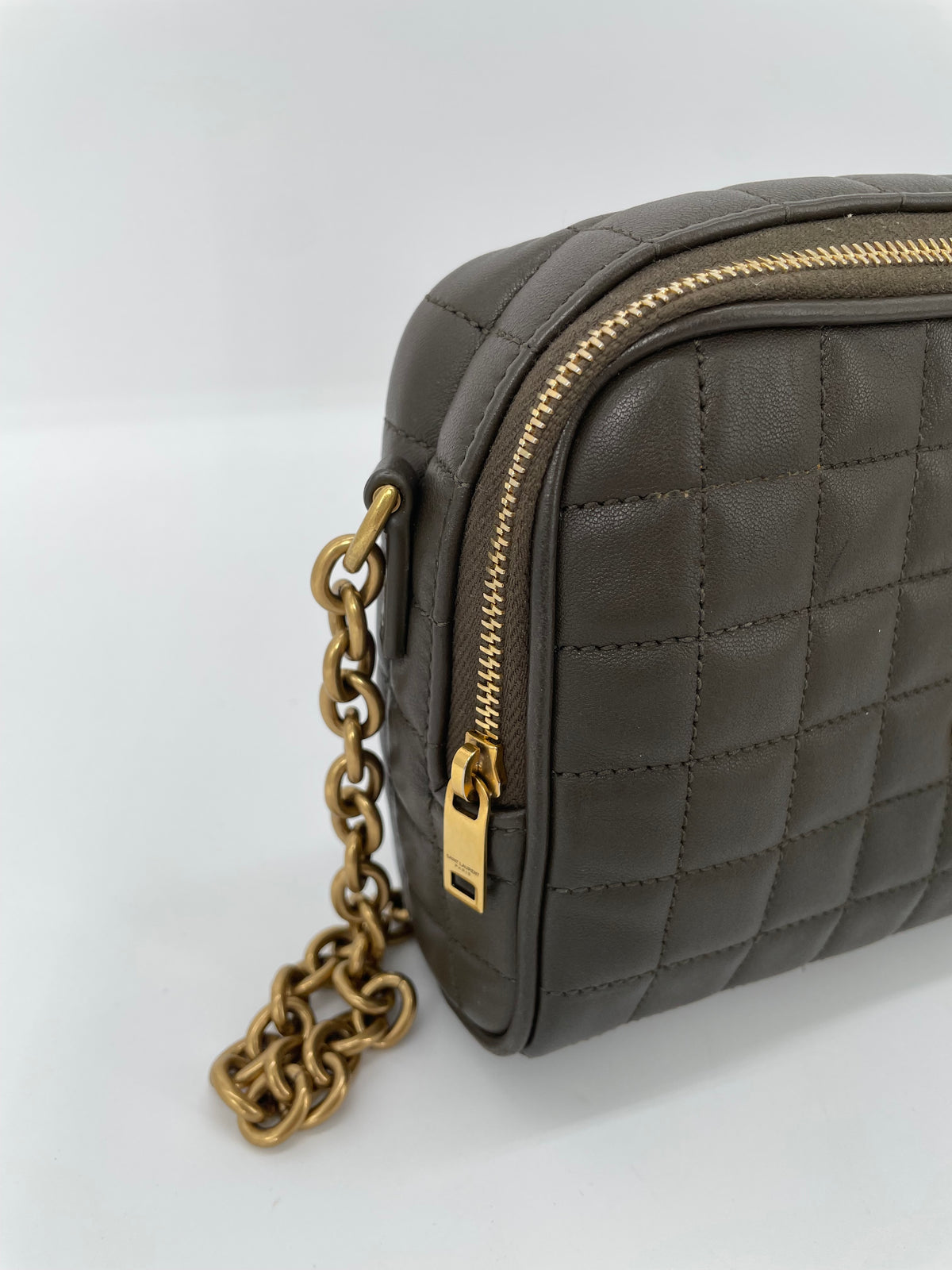 Preloved Saint Laurent Carre Quilted Cassandre Camera Bag, Mini