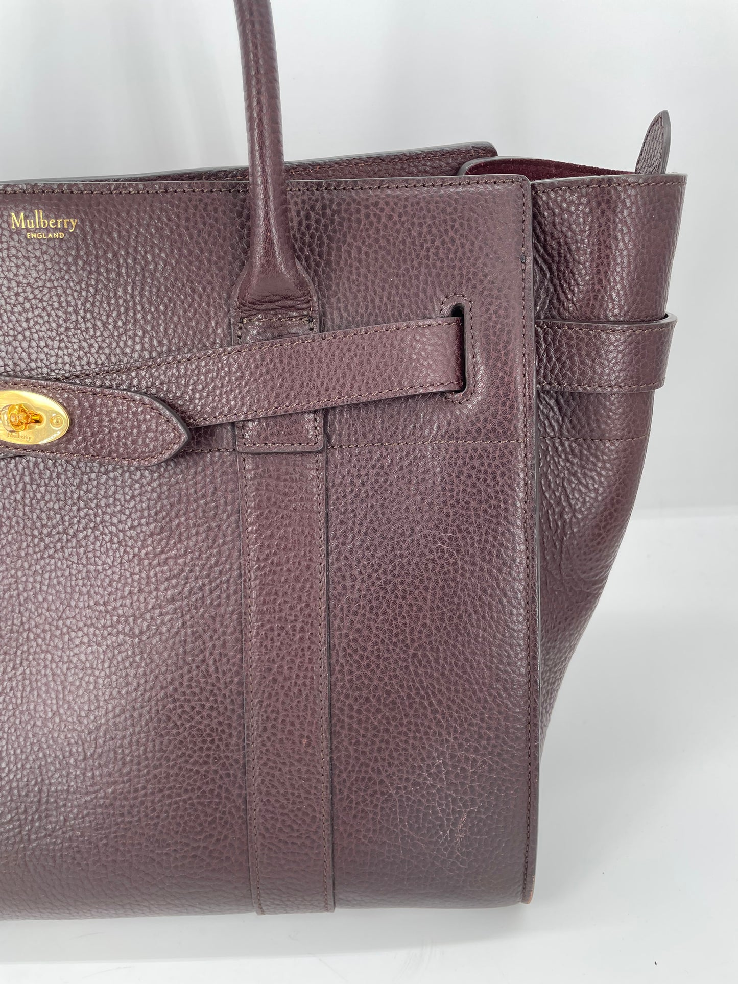 Preloved Mulberry Classic Grain Zipped Bayswater Bag, Large