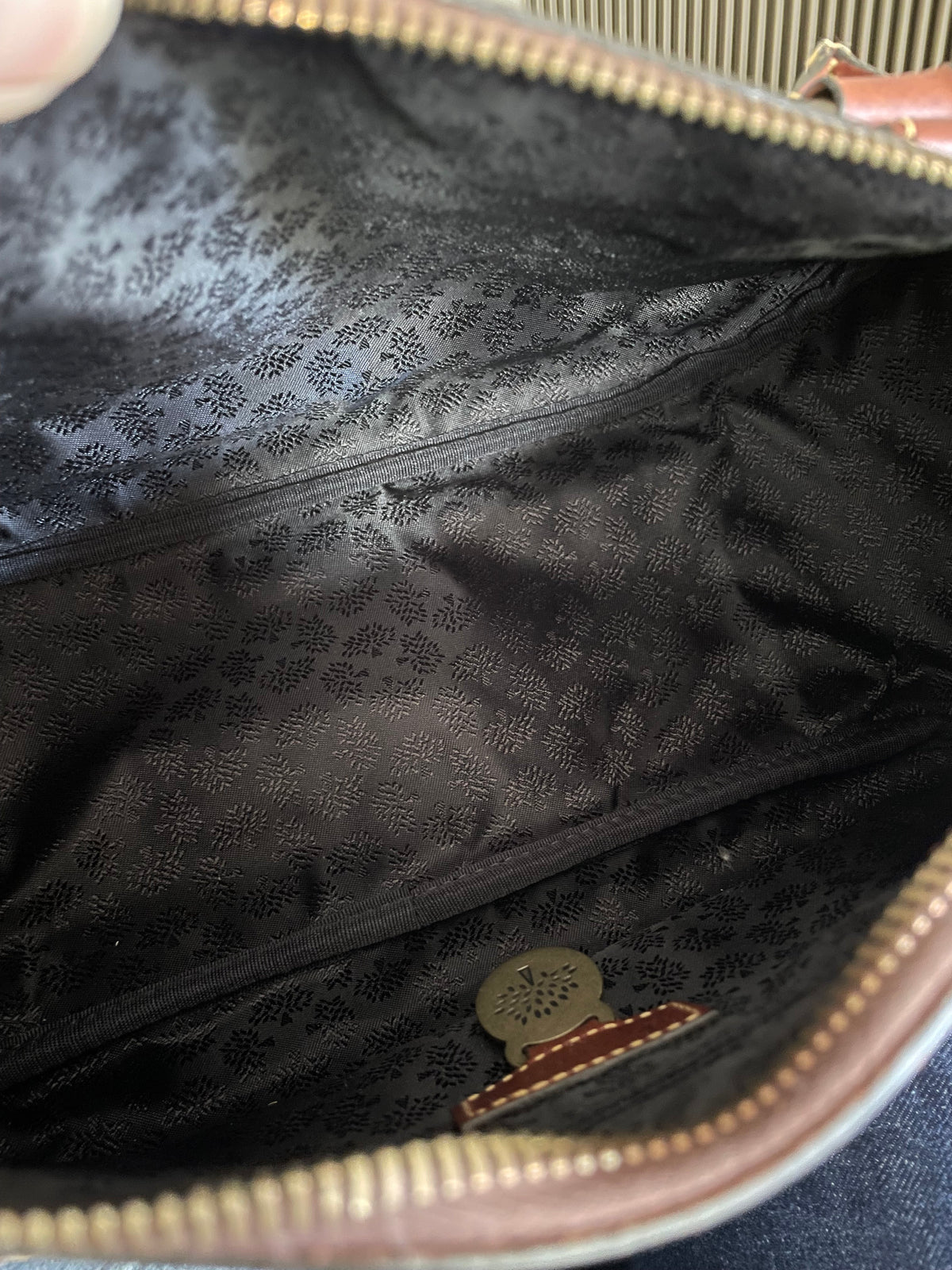 Preloved Mulberry Vintage Scotchgrain Bowling Bag