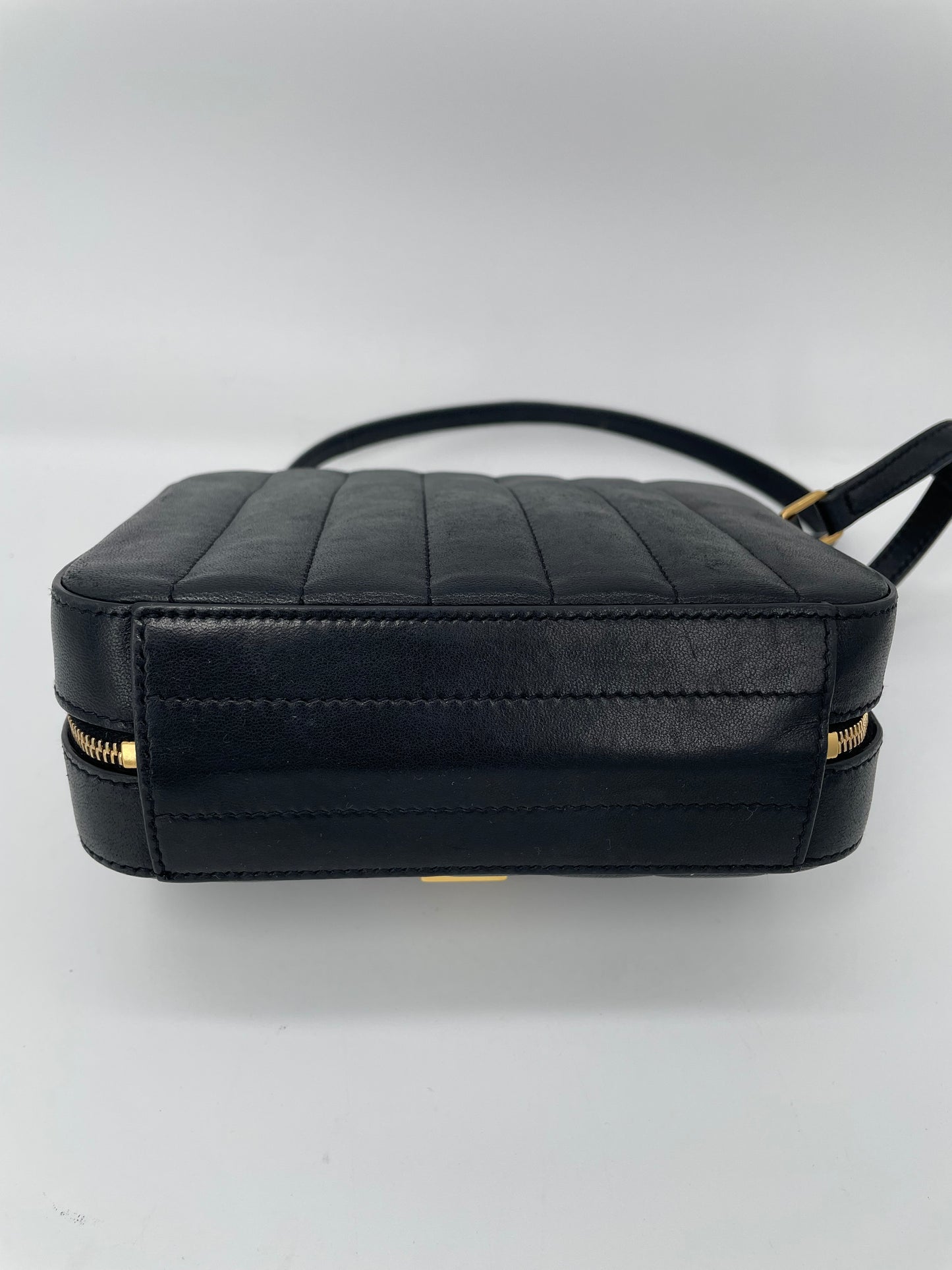 Preloved Saint Laurent Matelasse Monogram Vicky Shoulder Bag, Small