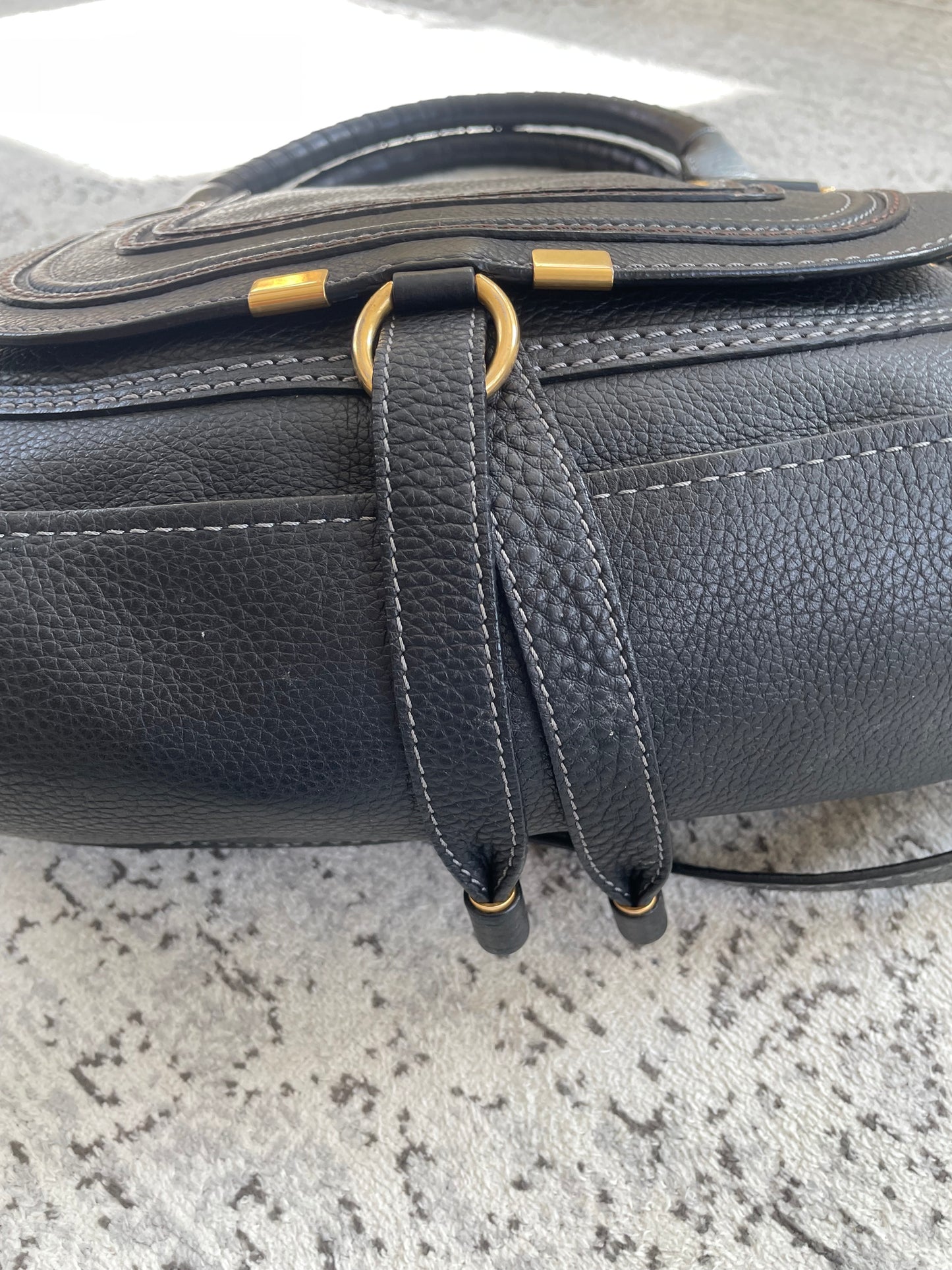 Preloved Chloe Marcie Satchel with long strap, Medium