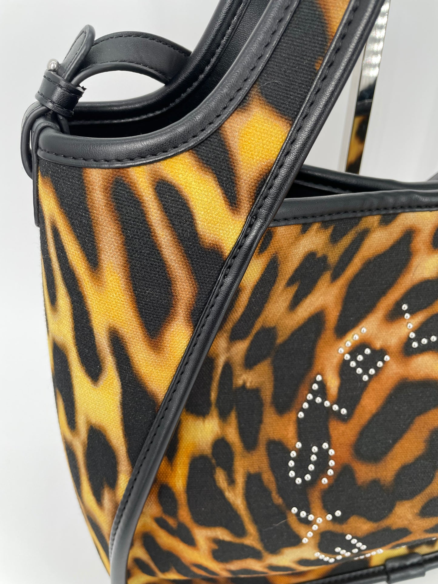 Preloved Stella McCartney Leopard Print Studded Tote Bag