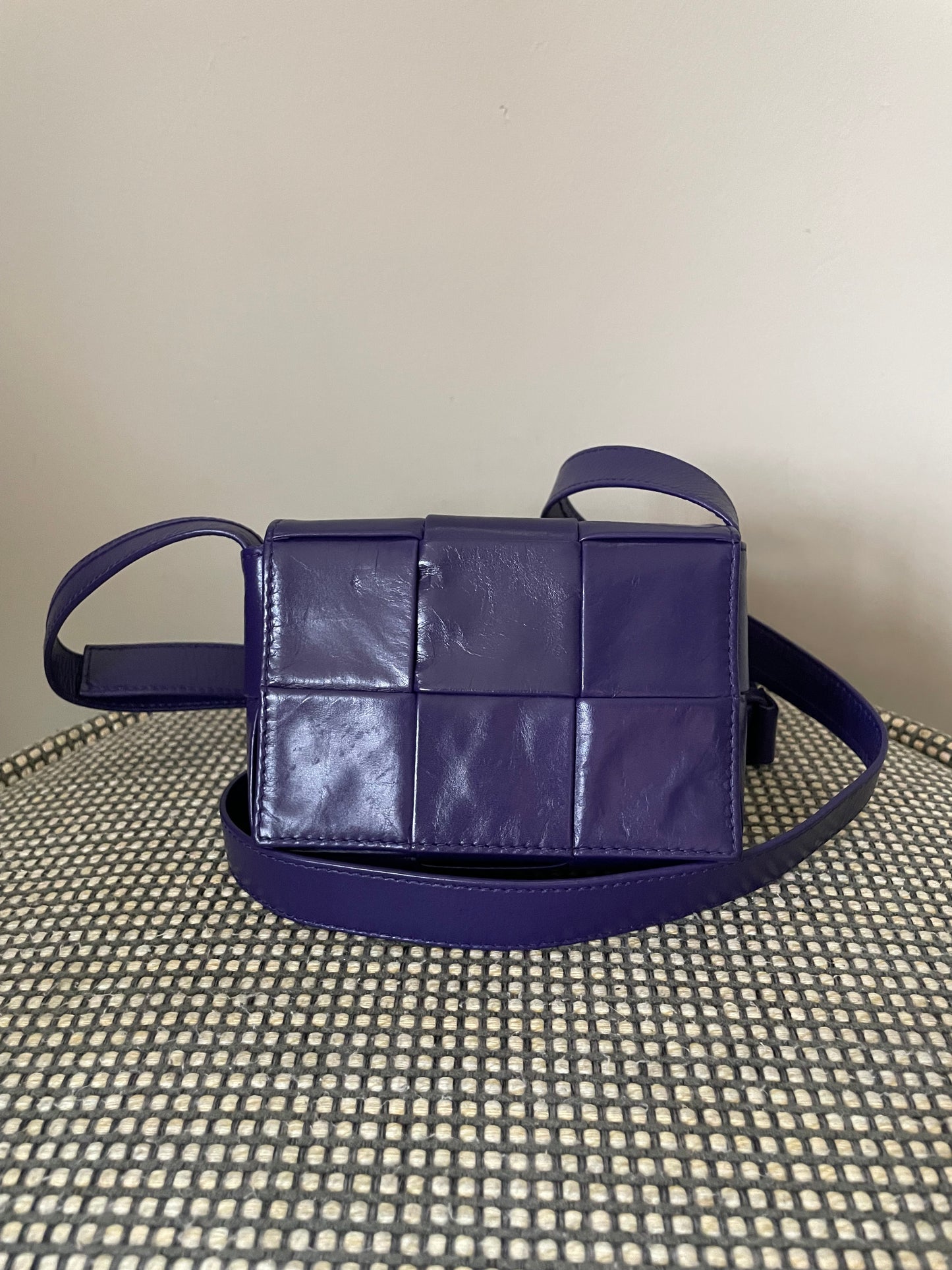 Preloved Bottega Veneta Paper Maxi Intreccio Cassette Crossbody Bag, Mini