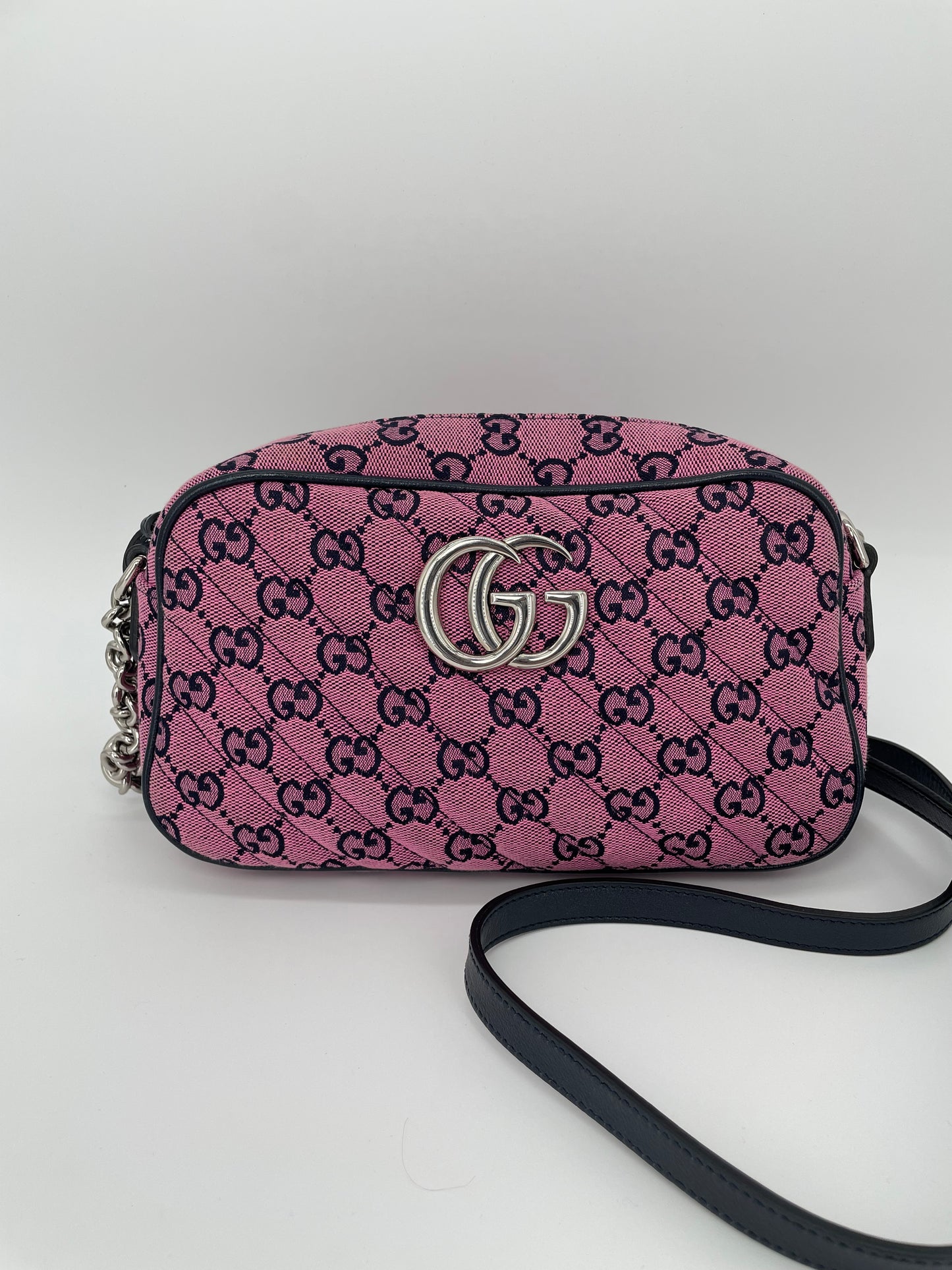 Preloved Gucci Diagonal Quilted Canvas Marmont Camera Bag, Small