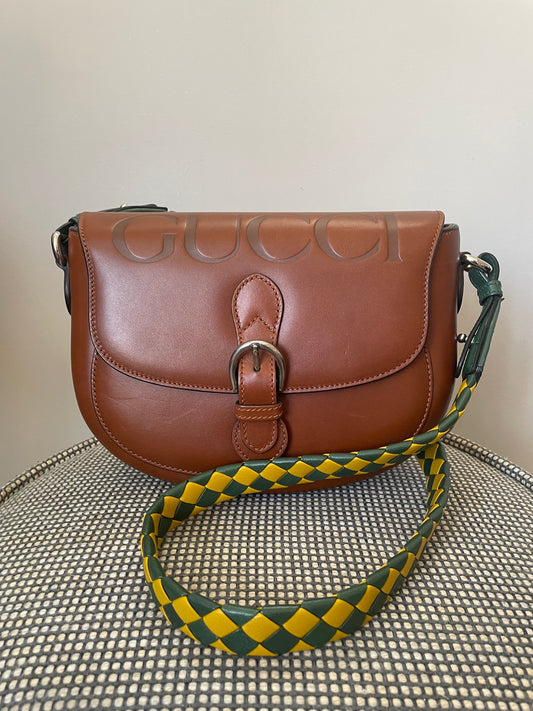 Preloved Gucci Embossed Aria Logo bag, Small