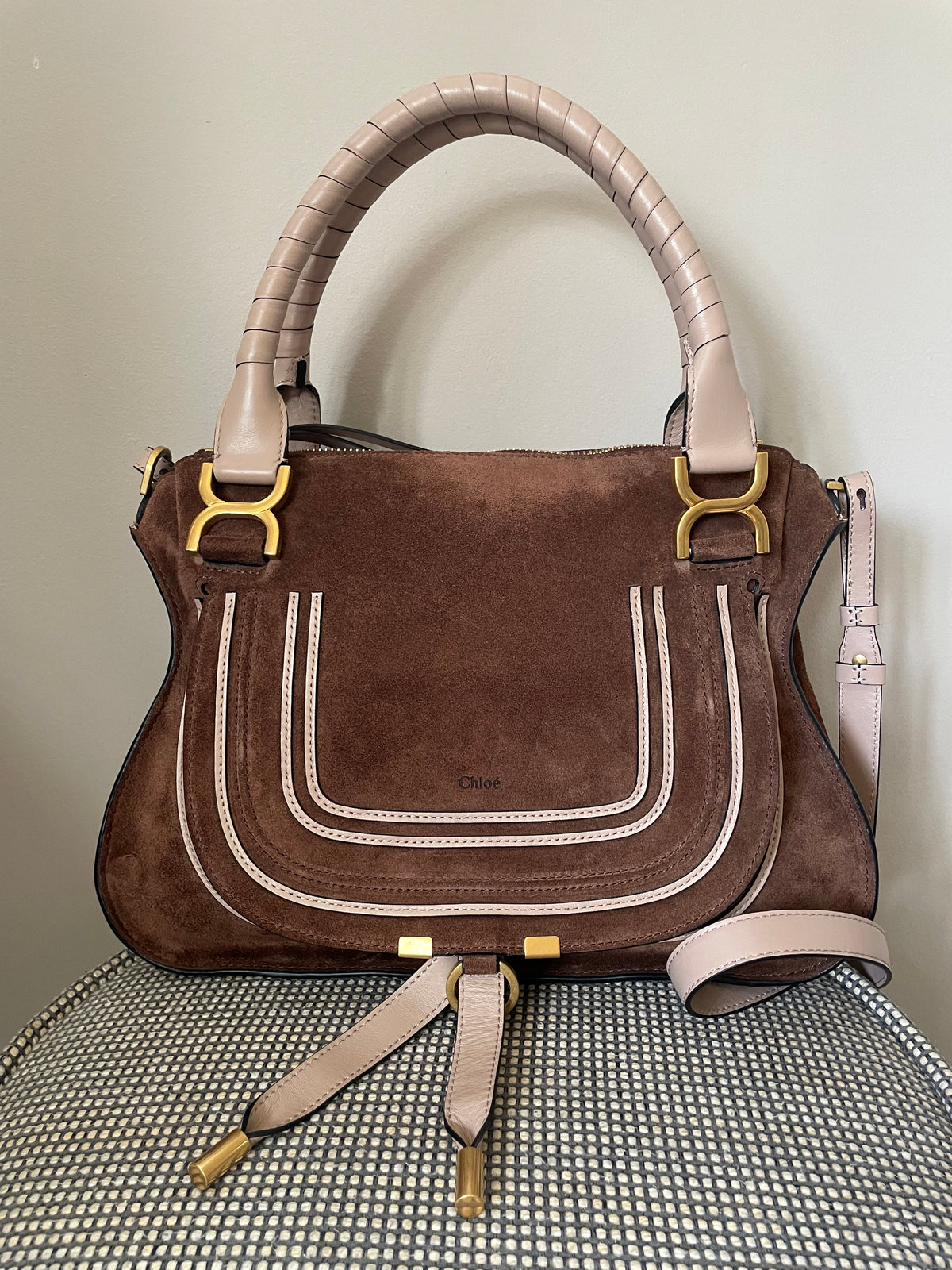 Preloved Chloe Marcie Two Handle Satchel Bag with Long Strap