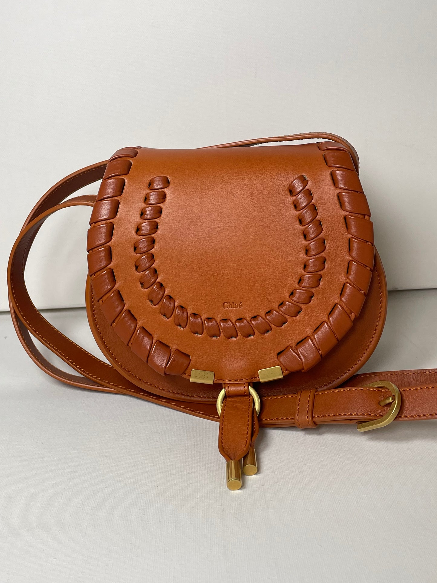 Preloved Chloe Marcie Oversized Stitched Crossbody Bag, Small