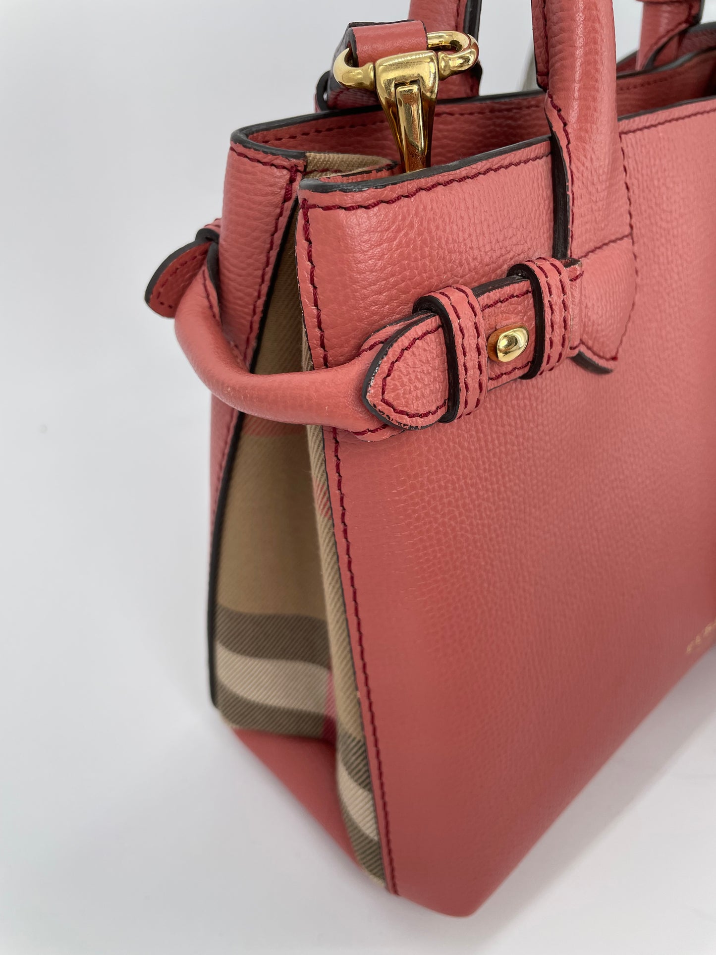 Preloved Burberry Banner Two Way Tote Bag, Small
