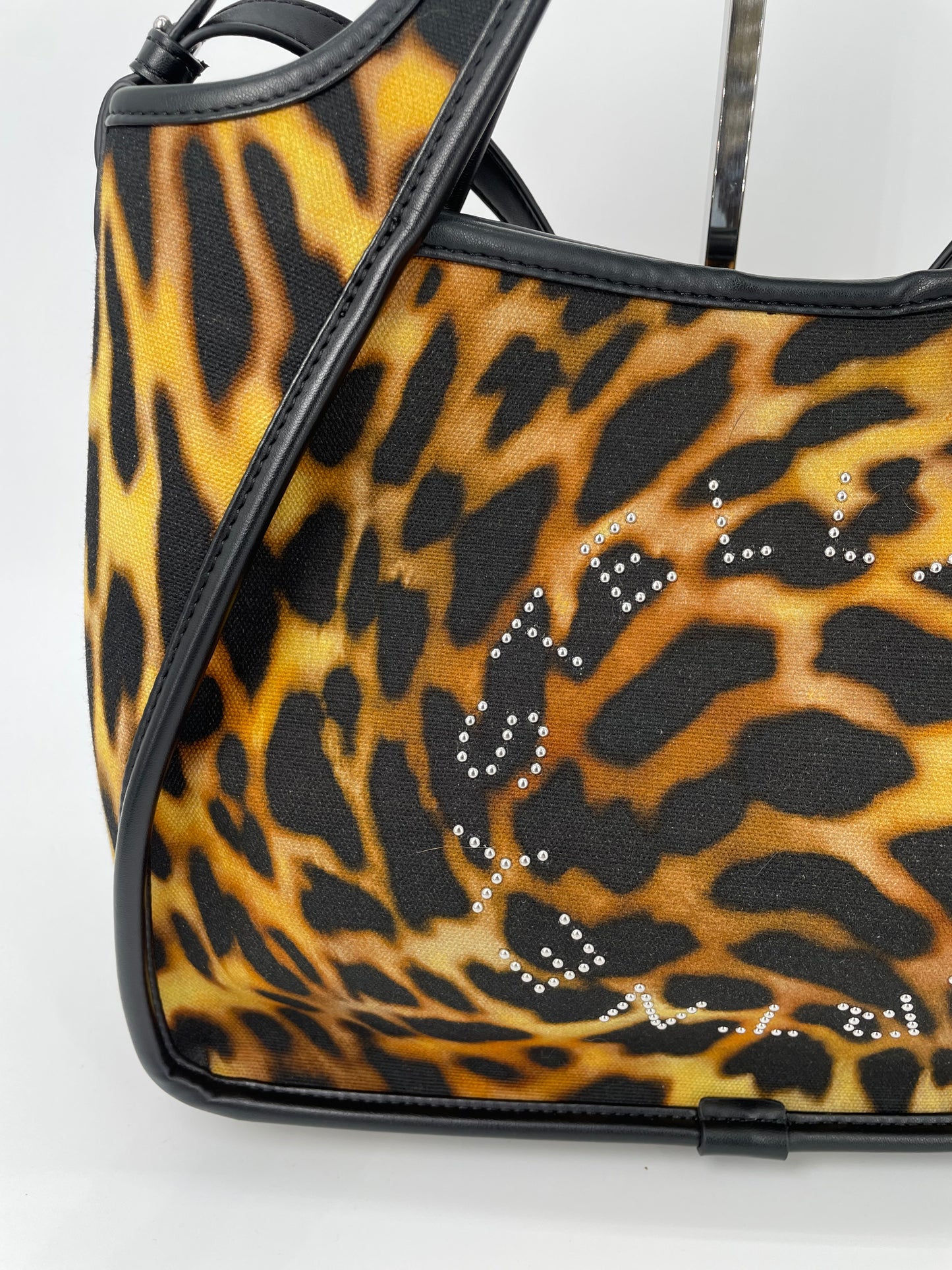 Preloved Stella McCartney Leopard Print Studded Tote Bag