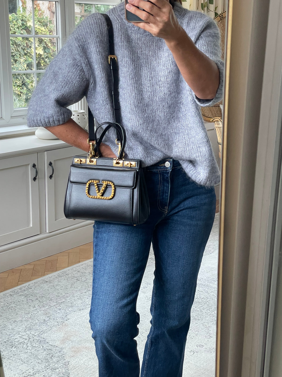 Preloved Valentino Garavani Rockstud Alcove Top-Handle Bag, medium