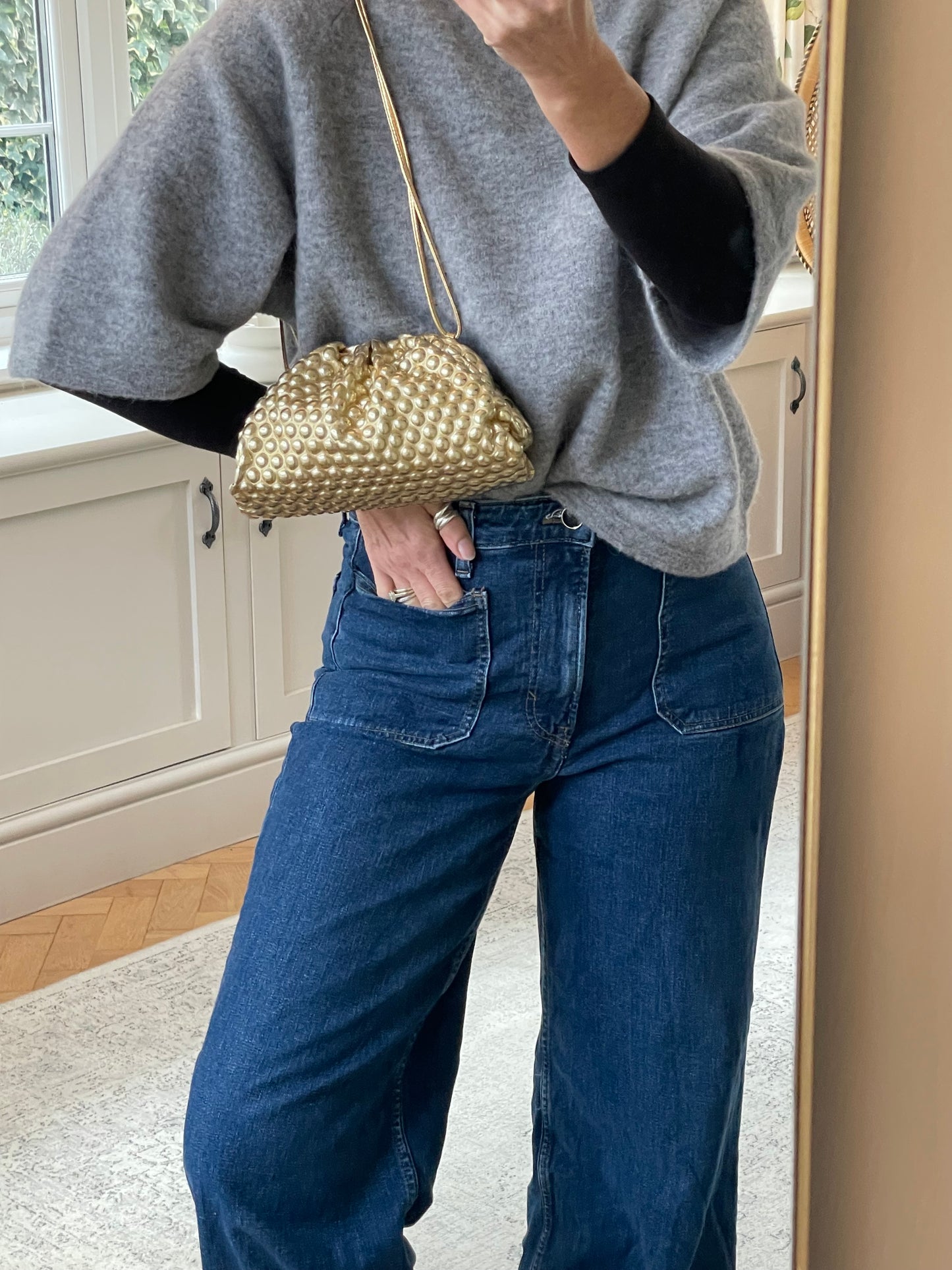 Preloved Bottega Veneta Metallic Bubble Pouch, Mini