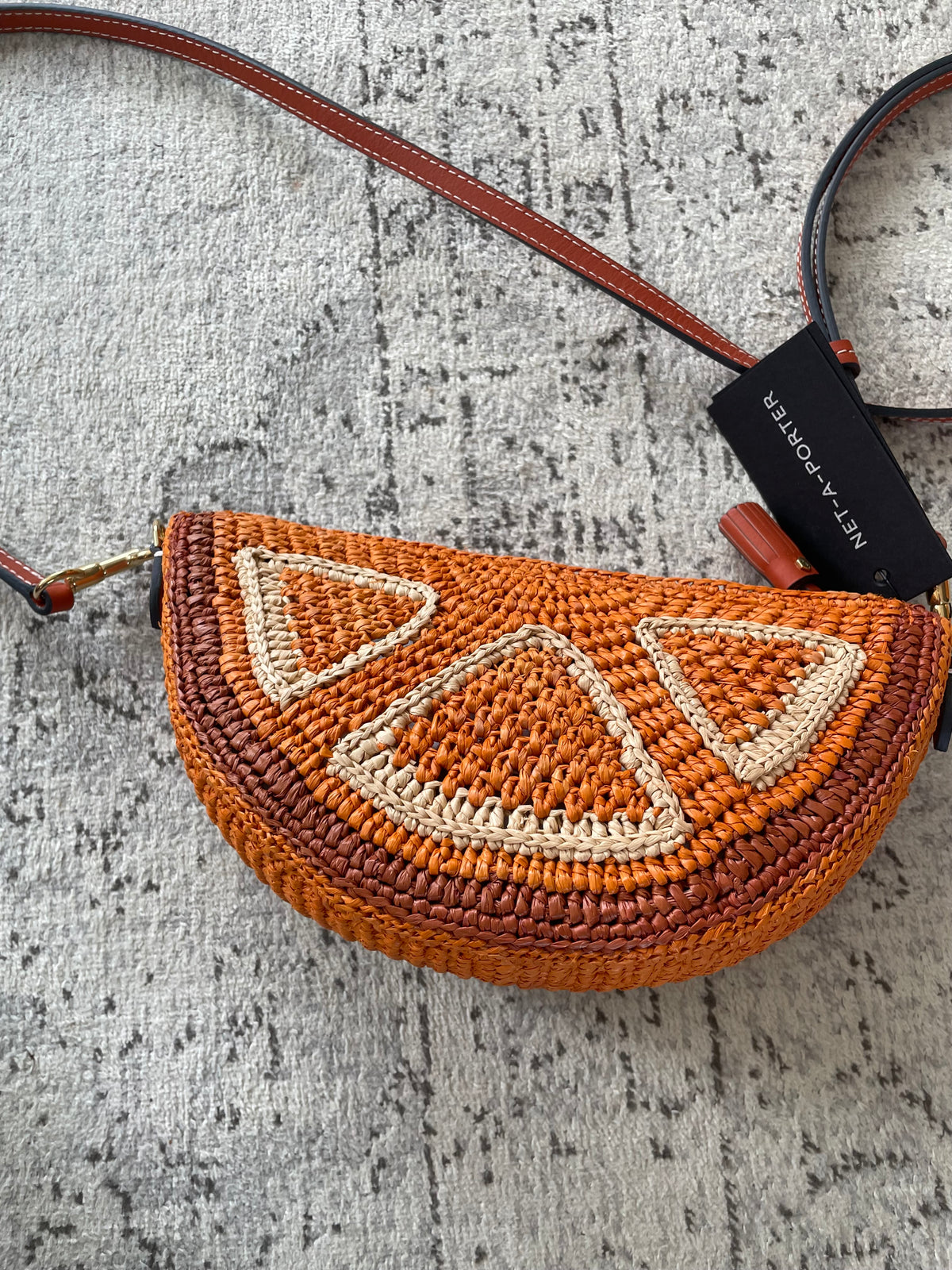 Preloved Anya Hindmarch Raffia Shoulder Bag, Clutch
