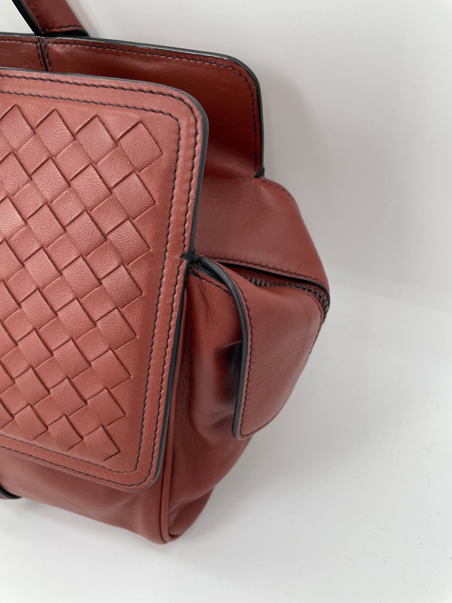 Preloved Bottega Veneta Nappa Intrecciato Monaco Satchel, Medium