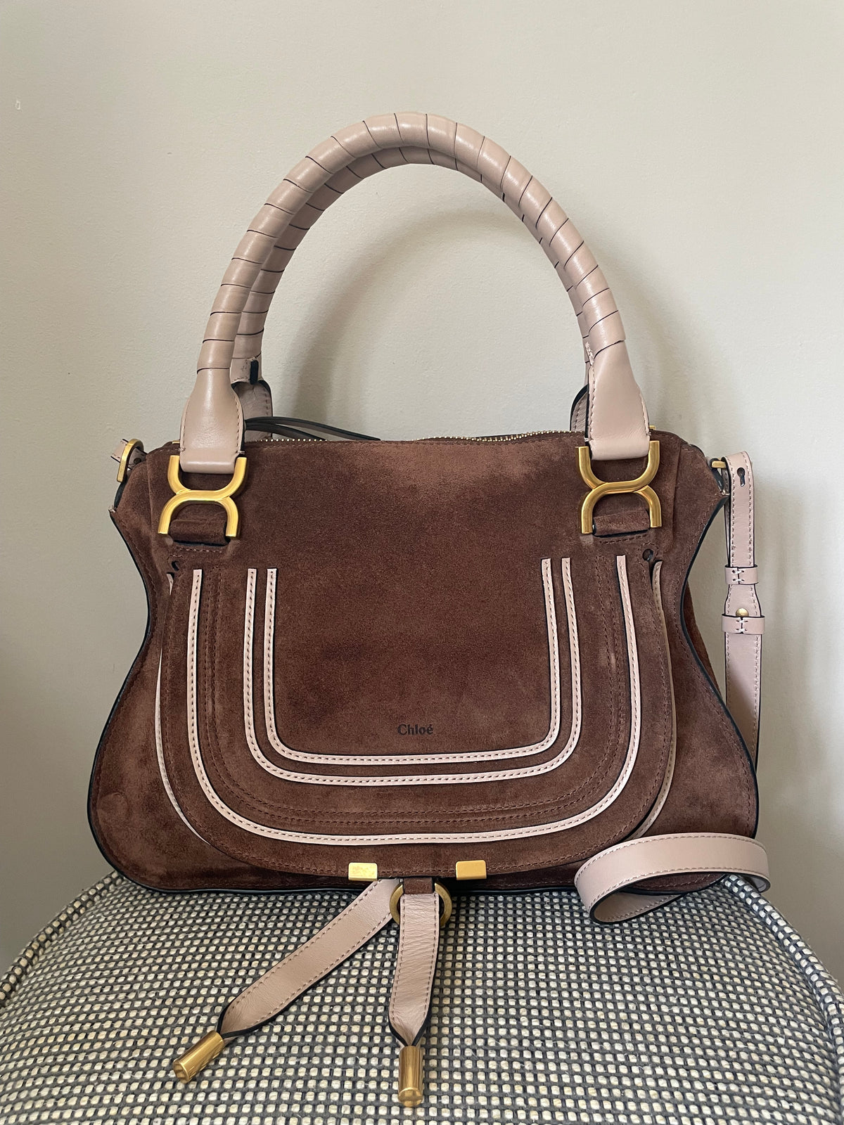 Preloved Chloe Marcie Two Handle Satchel Bag with Long Strap