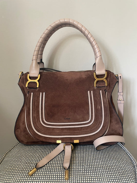 Preloved Chloe Marcie Two Handle Satchel Bag with Long Strap