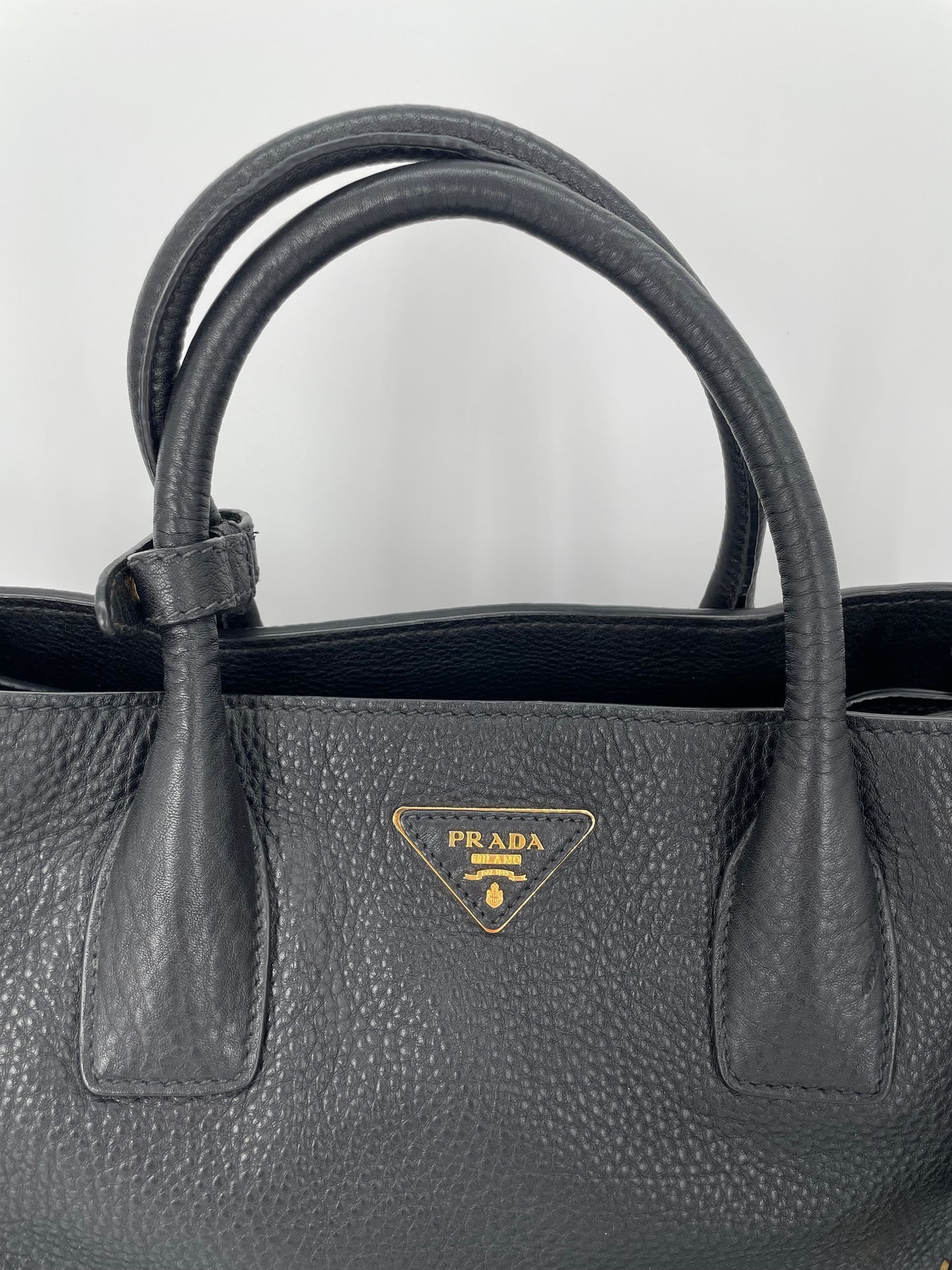Preloved Prada Vitello Daino Tote Bag with Long Strap
