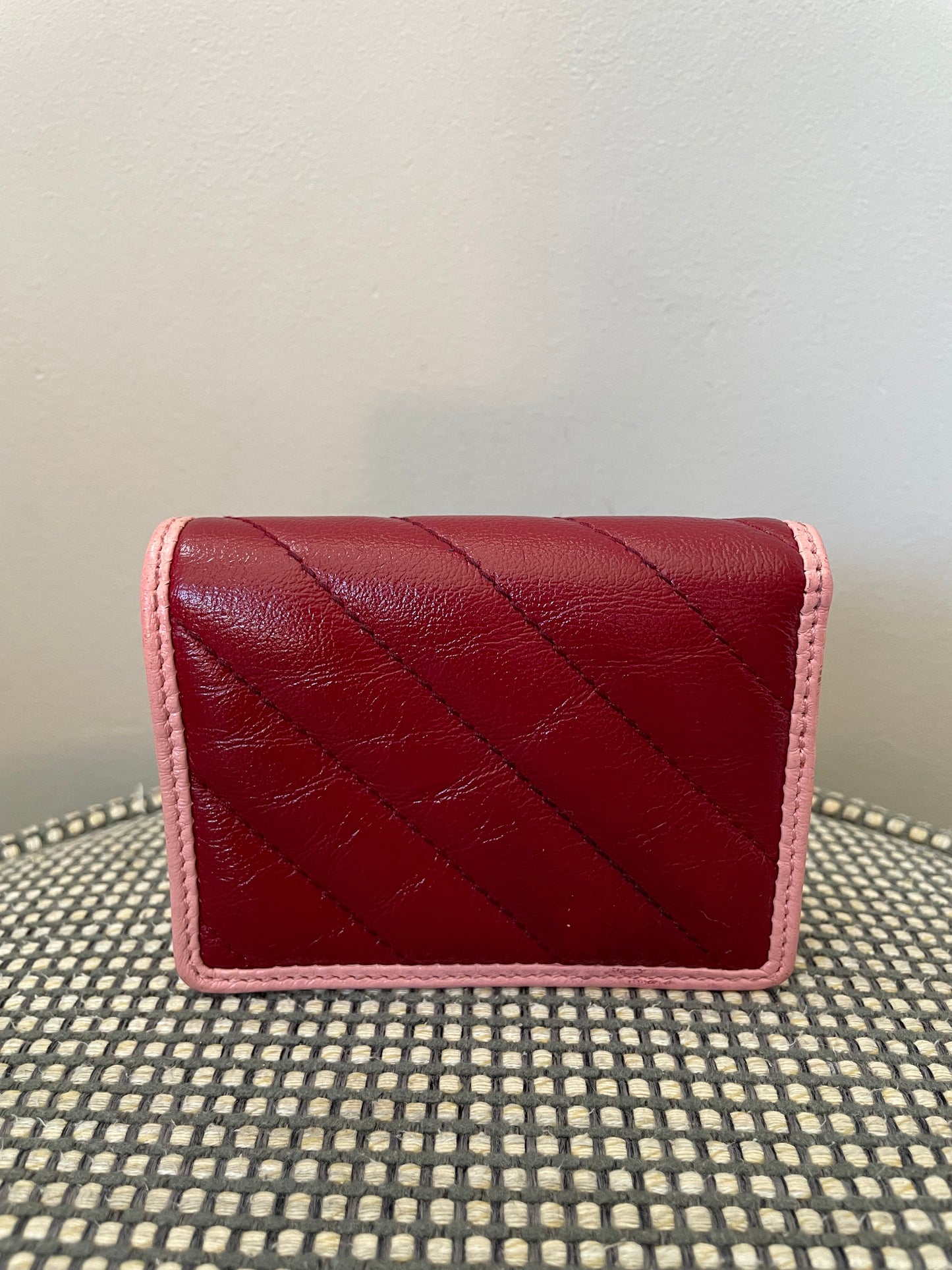 Preloved Gucci Matelasse Diagonal Torchon GG Marmont Card Wallet
