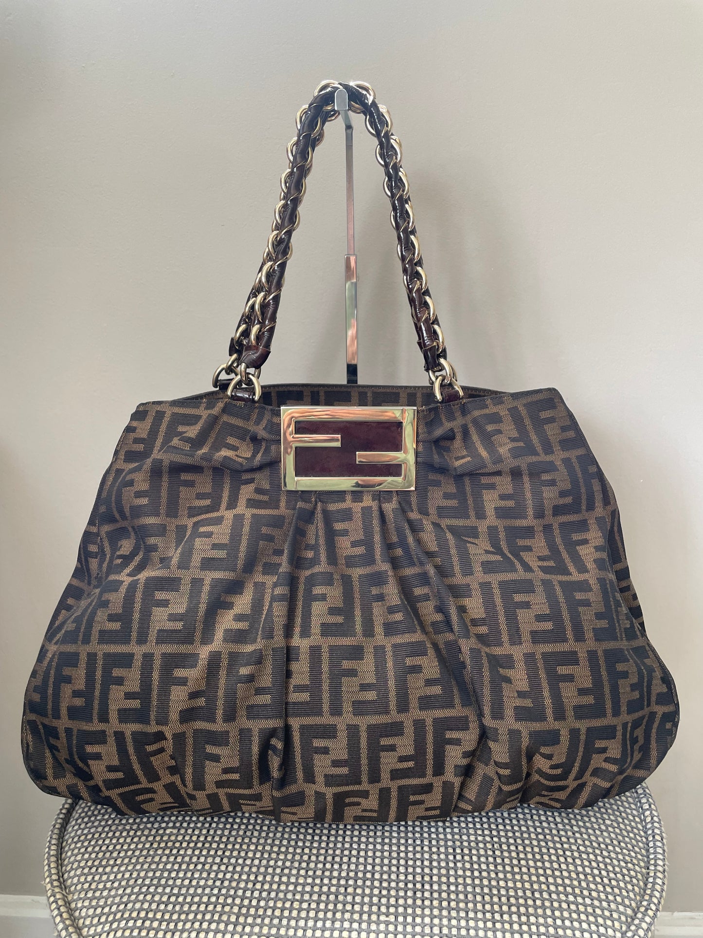 Preloved Fendi Zucca Mia Tote Bag, Large
