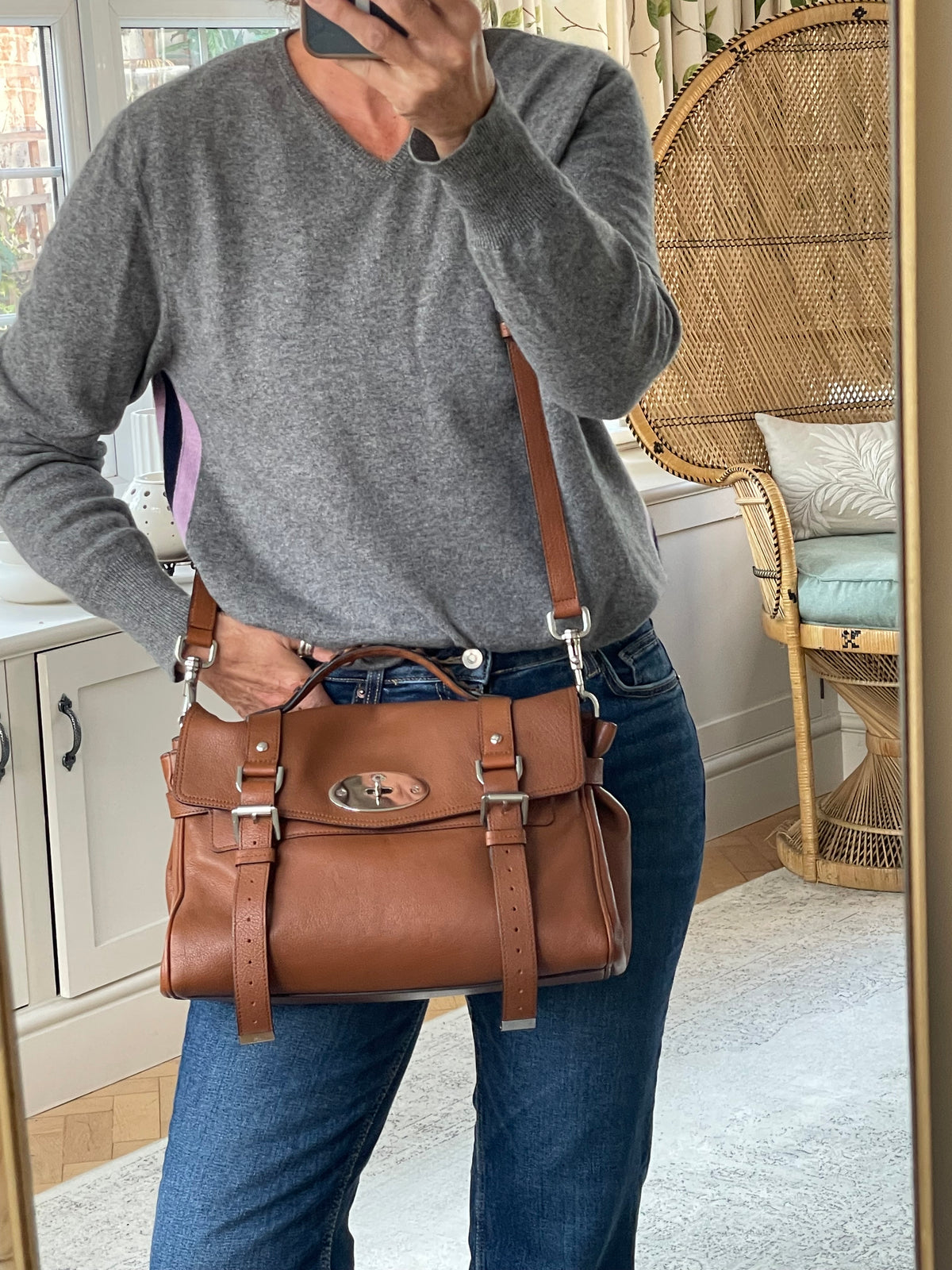 Preloved Mulberry Alexa Satchel Bag, Medium