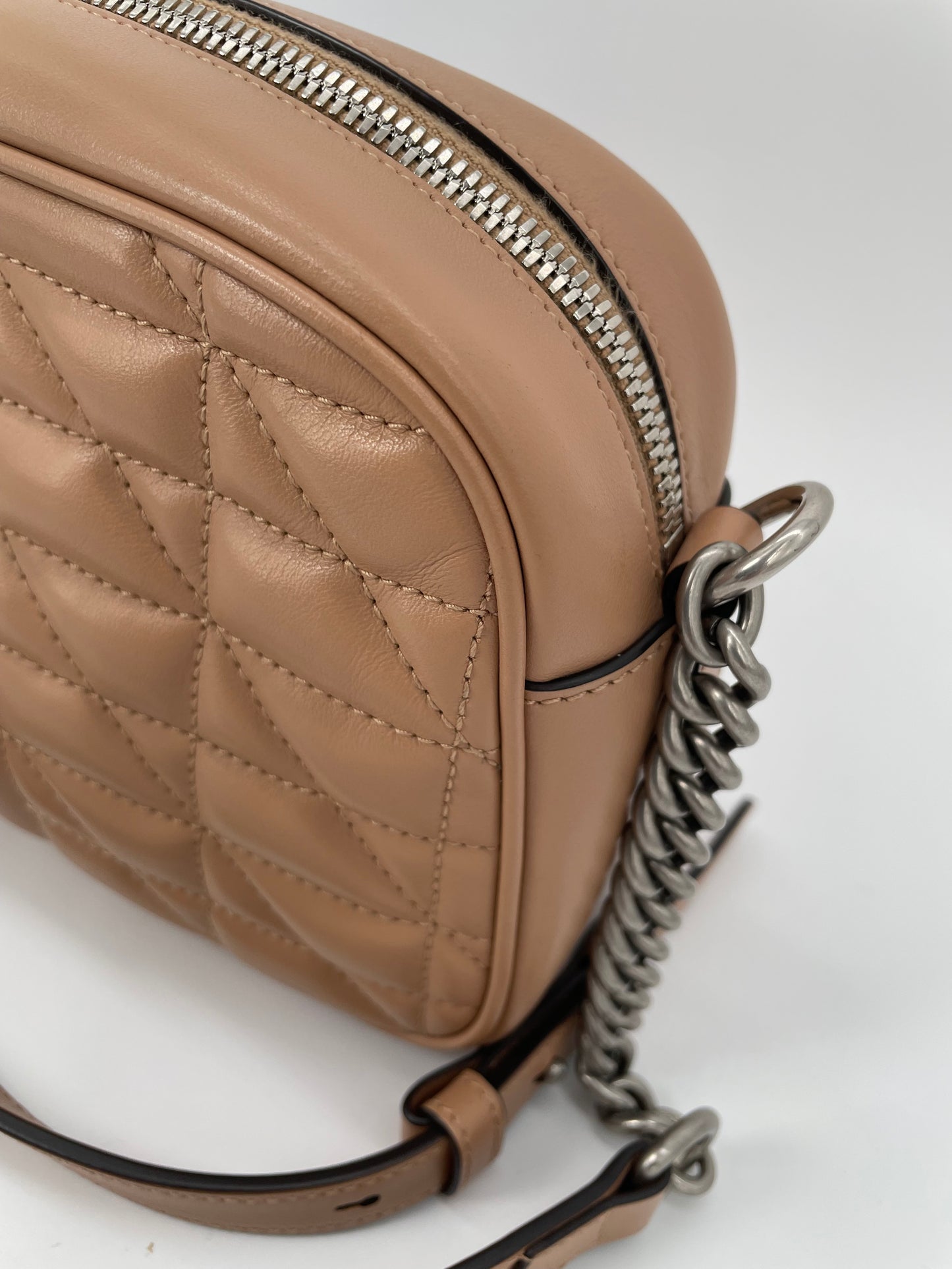 Preloved Gucci Quilted Leather Geometric Marmont Crossbody Bag, Small