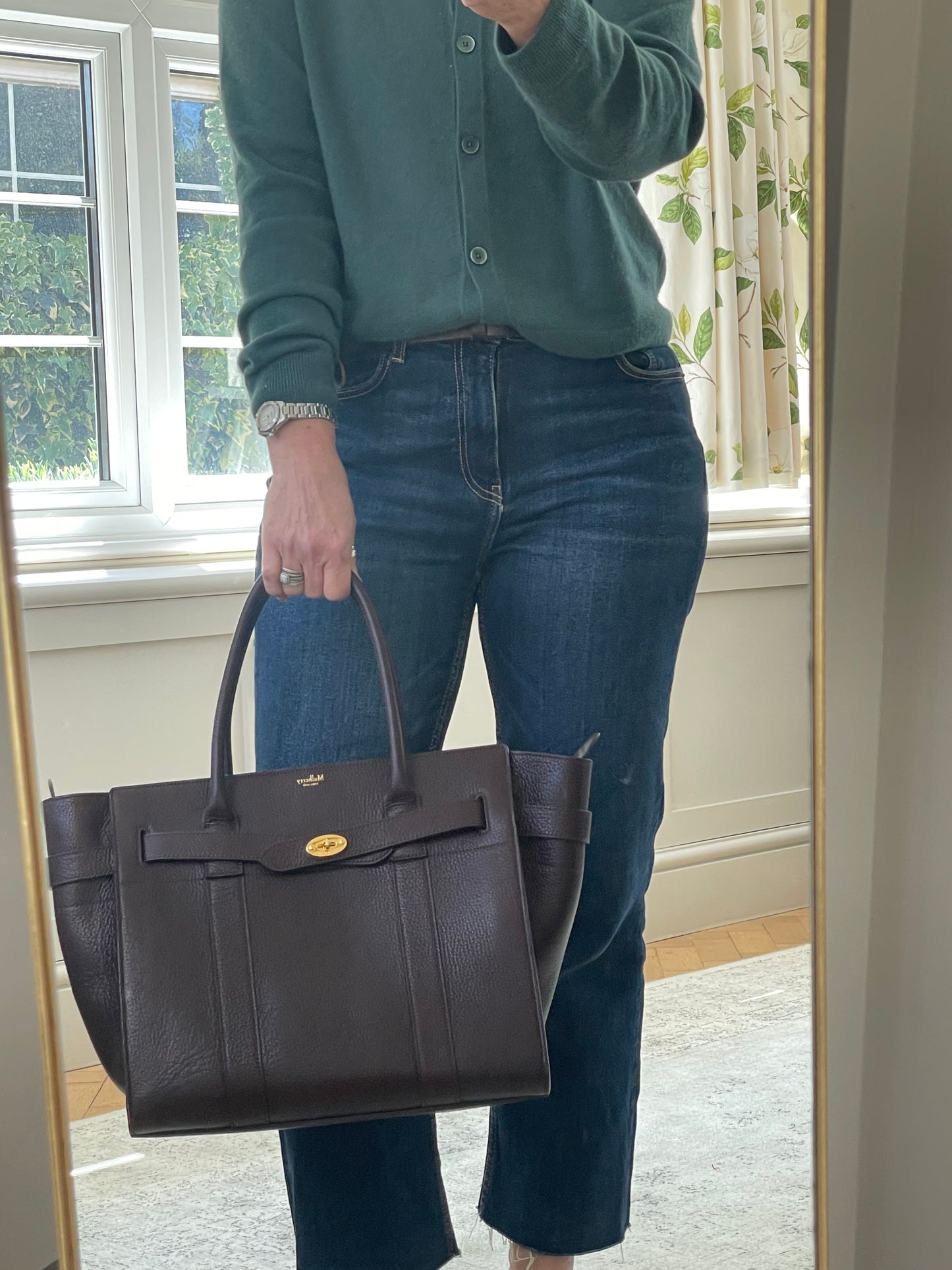 Preloved Mulberry Classic Grain Zipped Bayswater Bag, Large