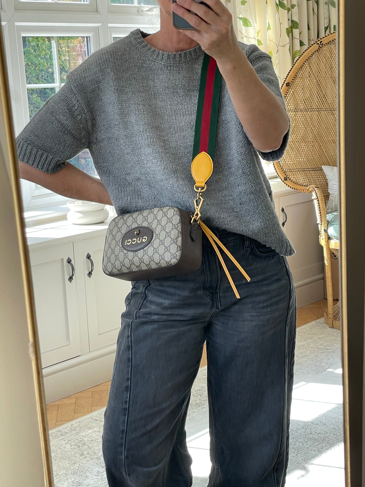 Preloved Gucci GG Supreme Monogram Web Neo Vintage Shoulder Bag