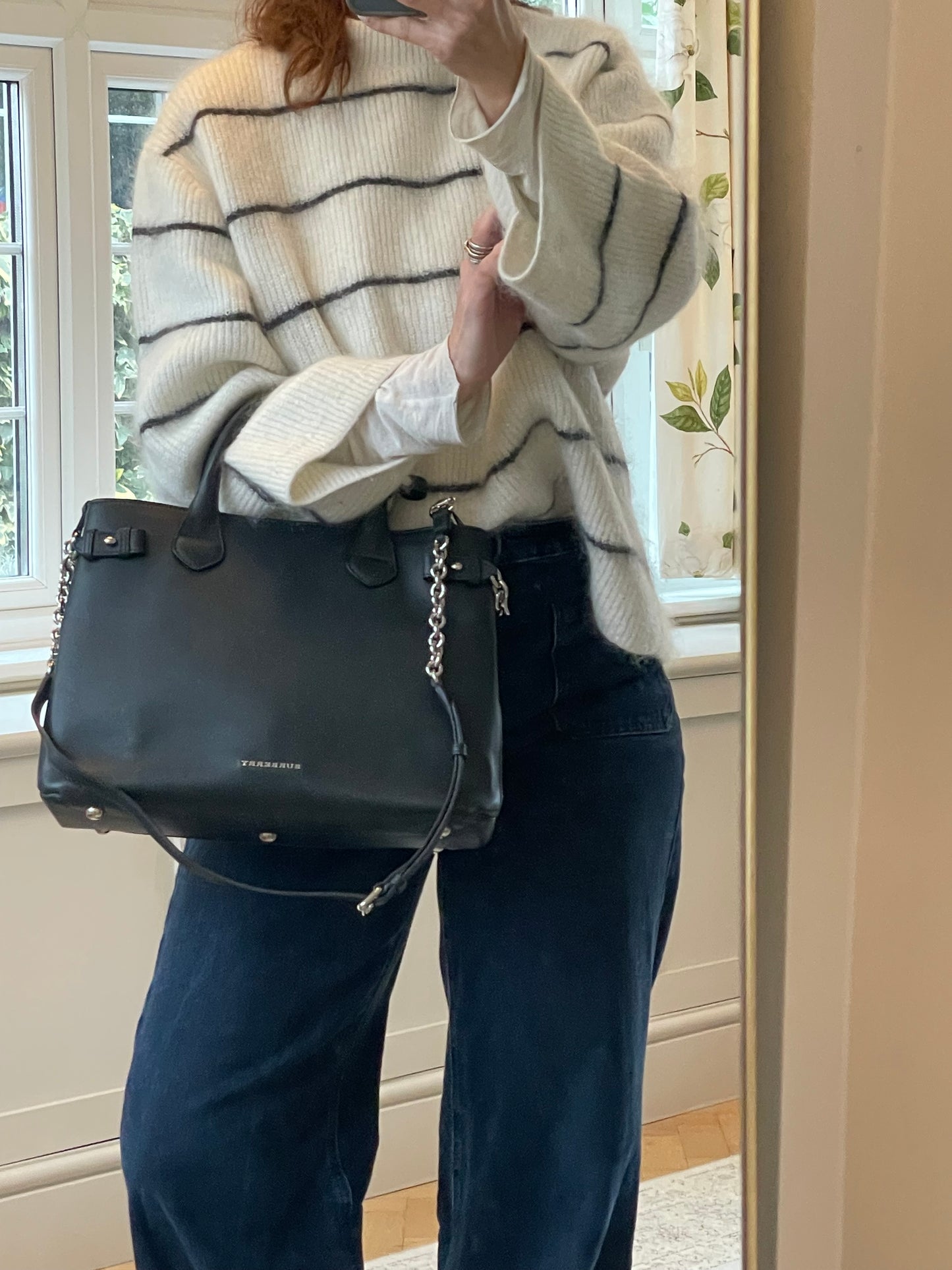 Preloved Burberry Banner Two Way Tote Bag, Medium