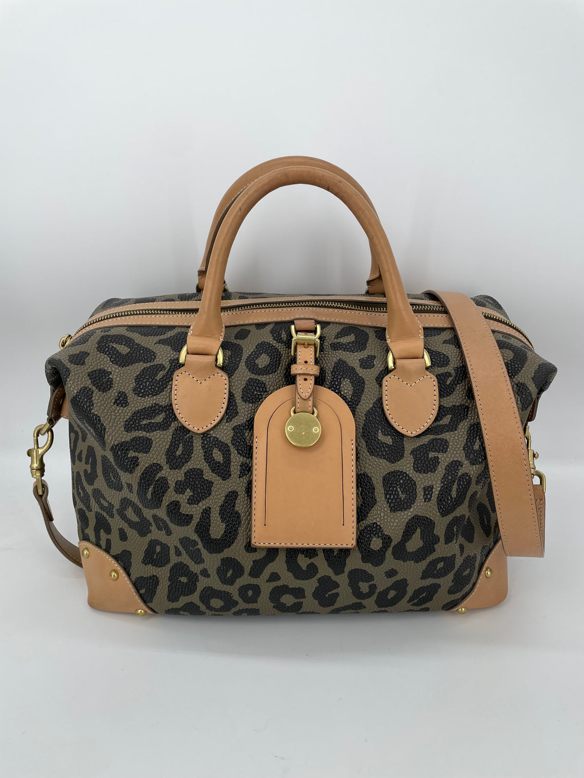 Preloved Mulberry Vintage Birds Nest Clipper Boston Bag, Small