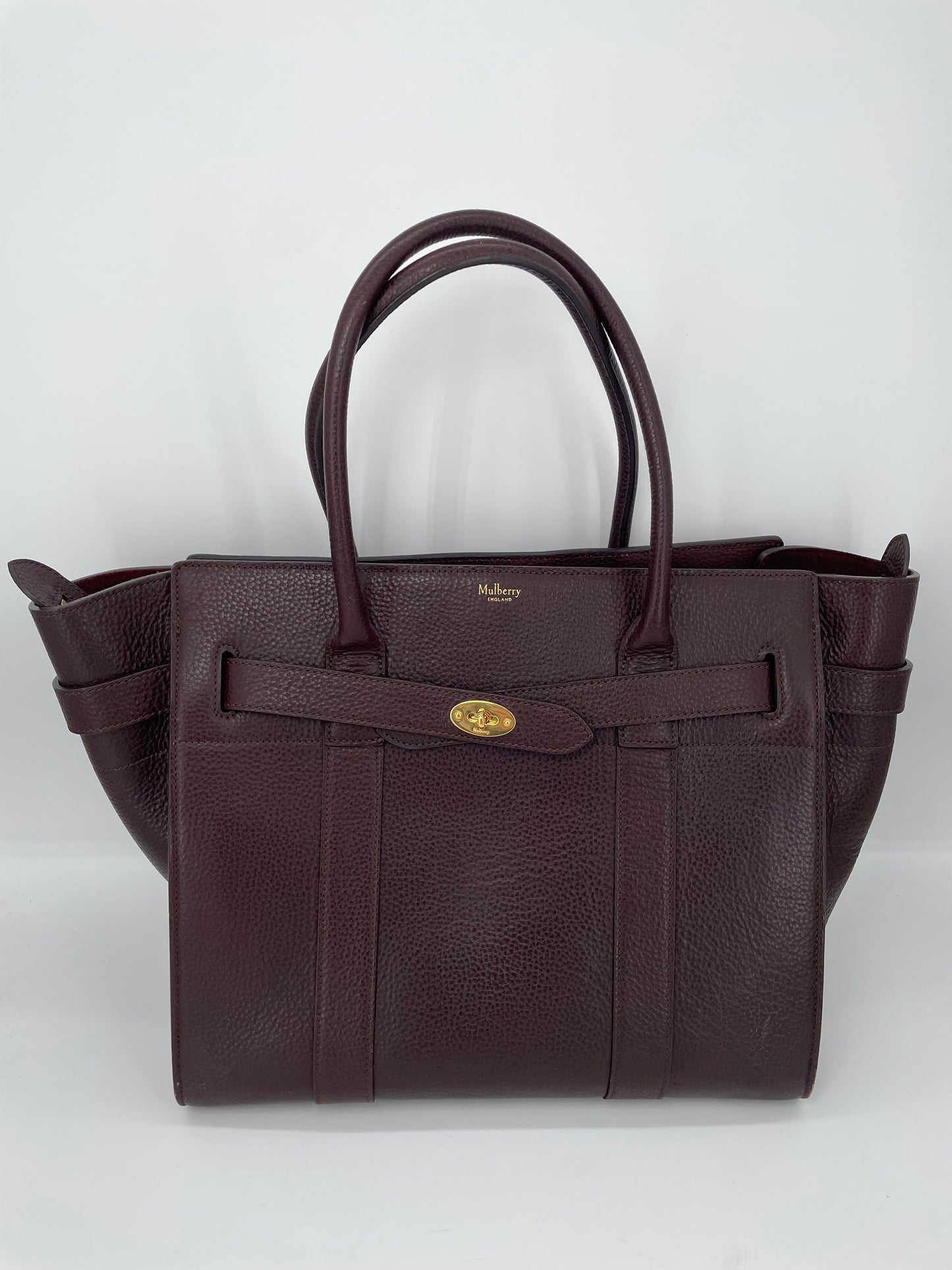 Preloved Mulberry Classic Grain Zipped Bayswater Bag, Large