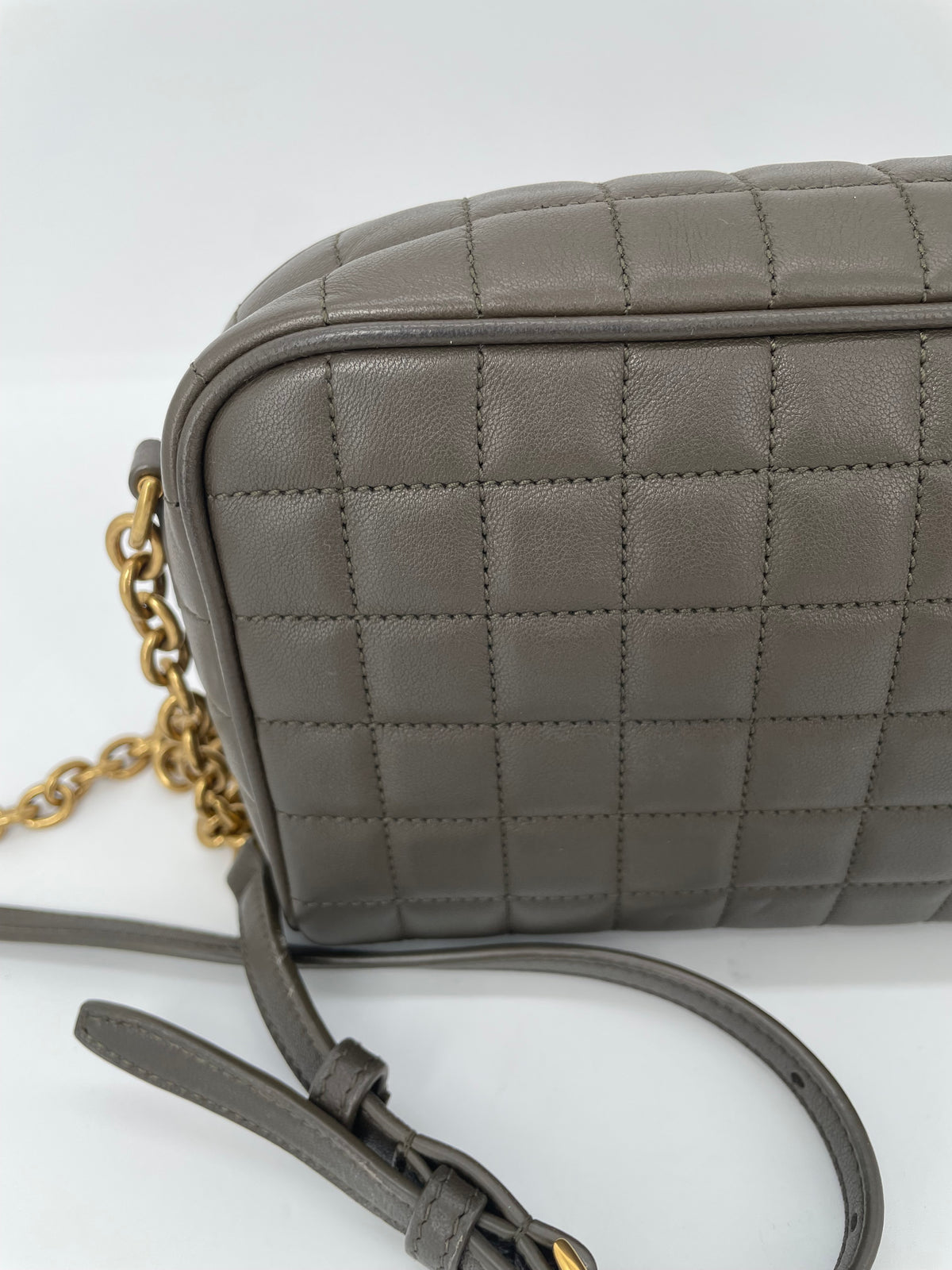 Preloved Saint Laurent Carre Quilted Cassandre Camera Bag, Mini