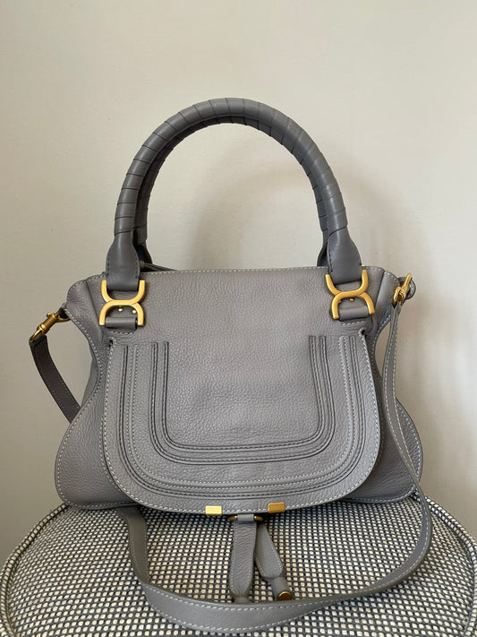Preloved Chloe Marcie Two Handle Satchel Bag with Long Strap