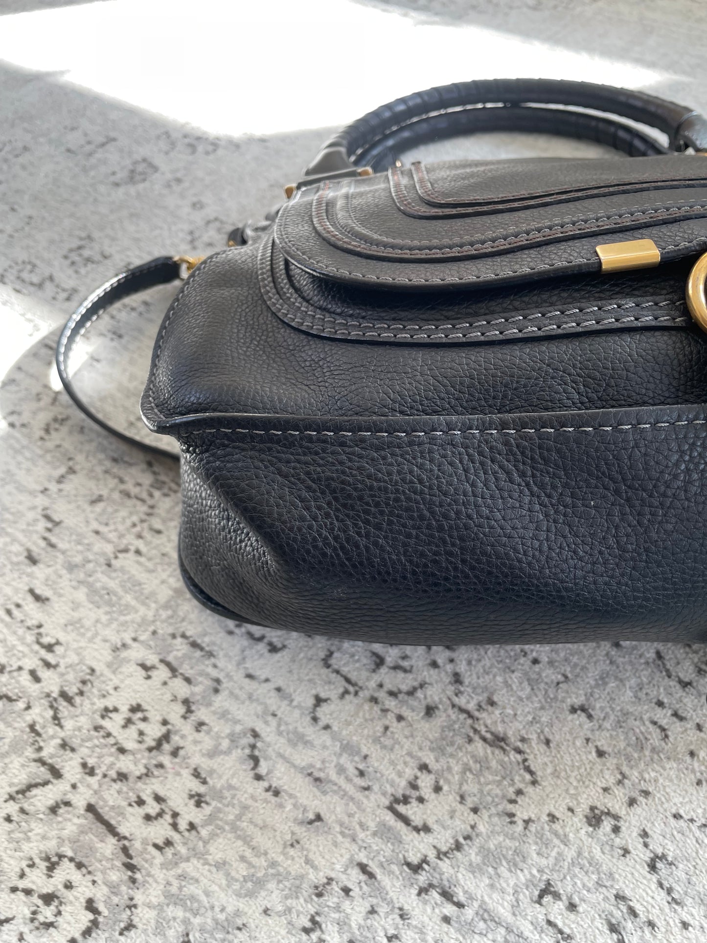 Preloved Chloe Marcie Satchel with long strap, Medium