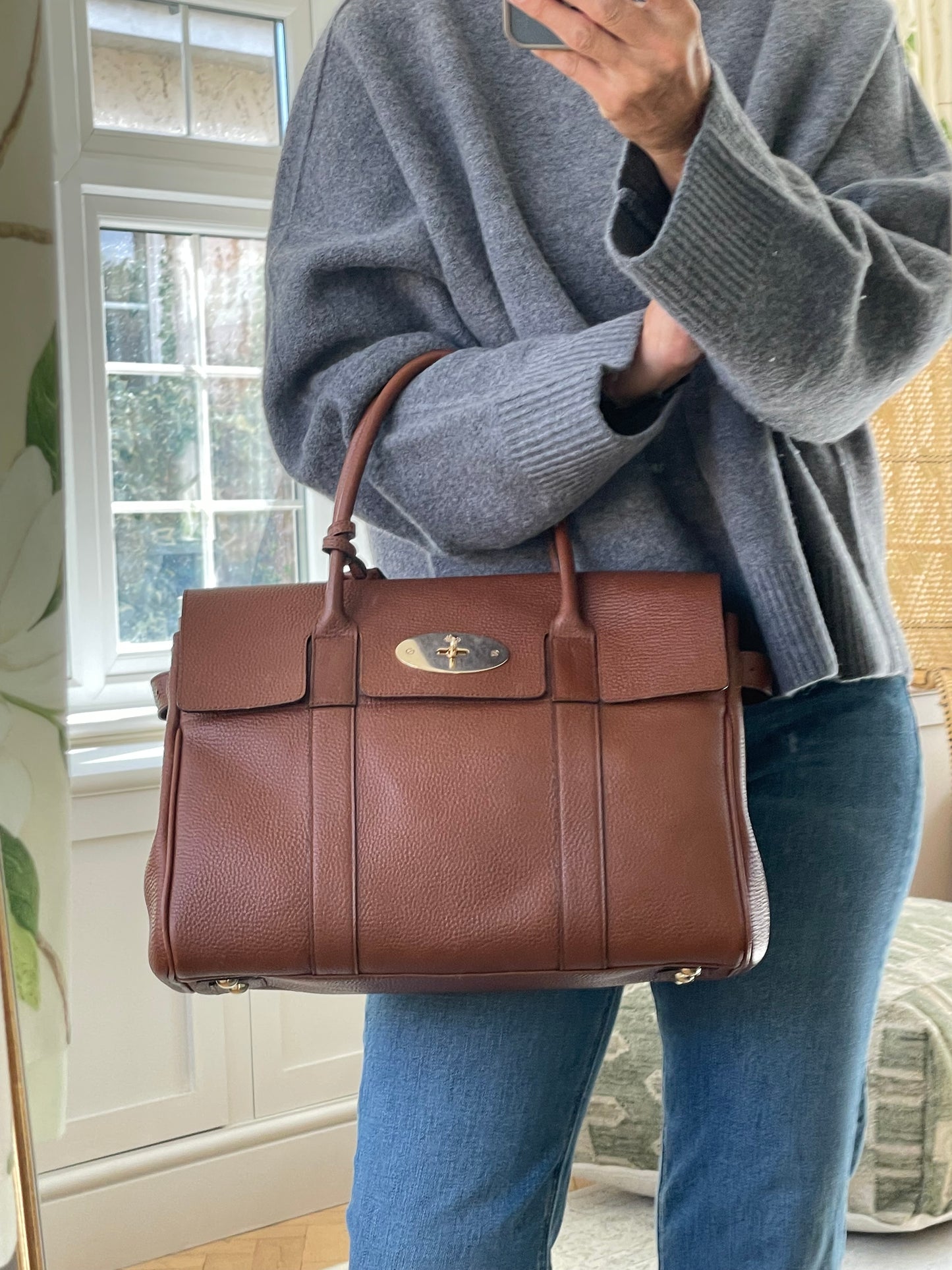 Preloved Mulberry Bayswater Satchel, Large