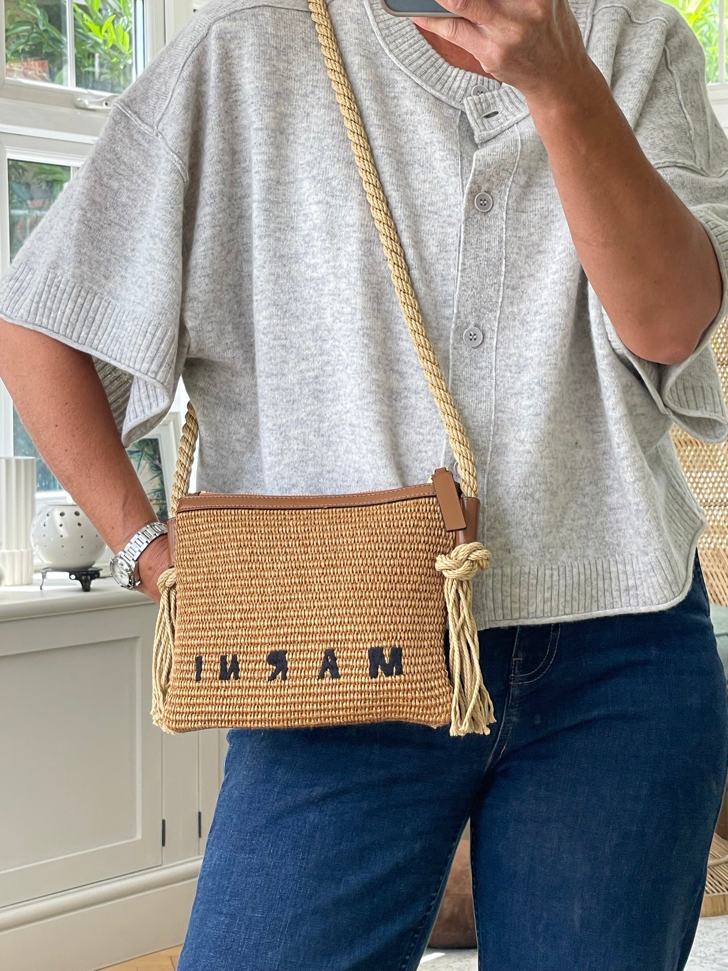 Preloved Marni Marcel Raffia Shoulder Bag