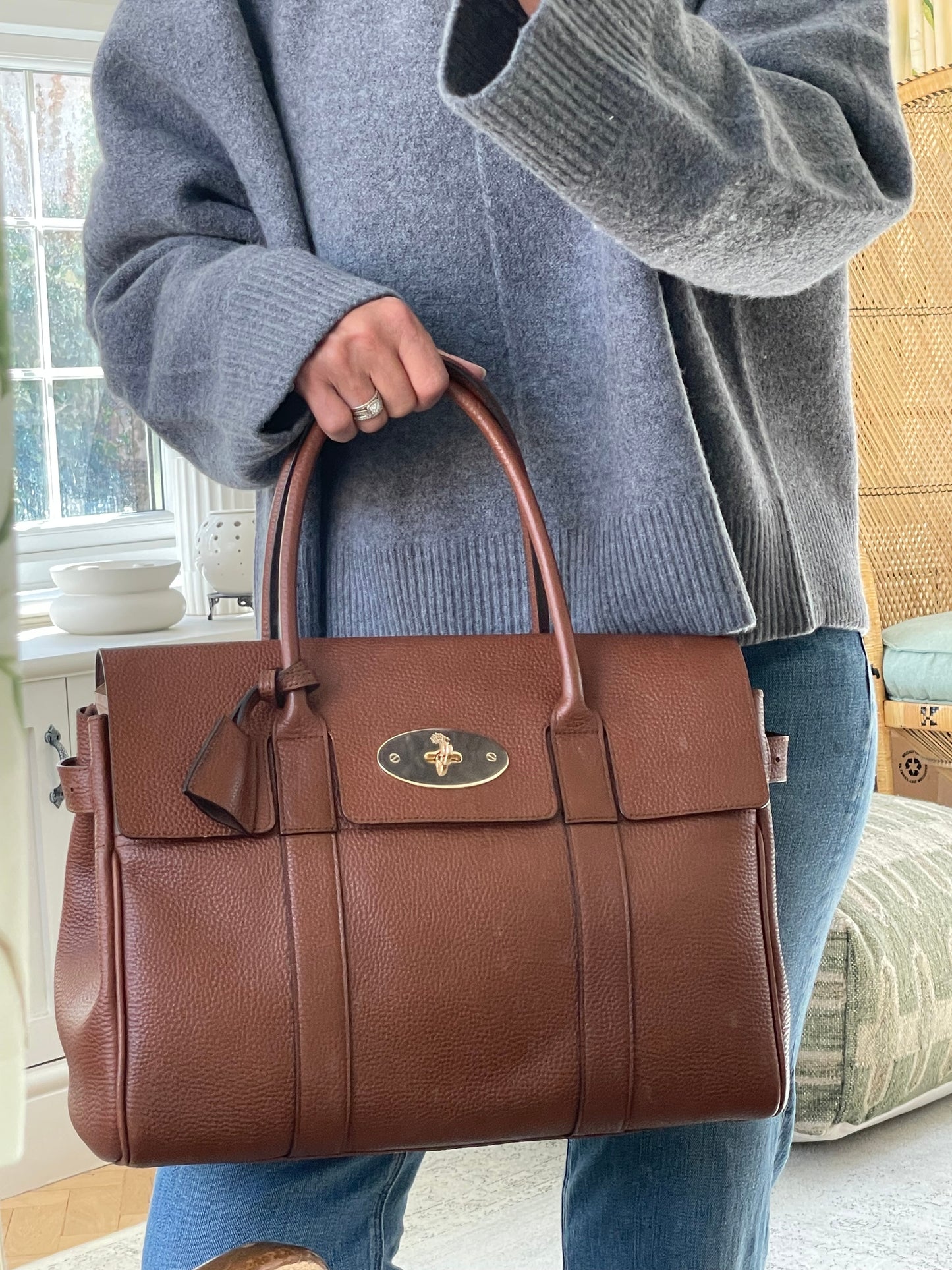 Preloved Mulberry Bayswater Satchel, Large