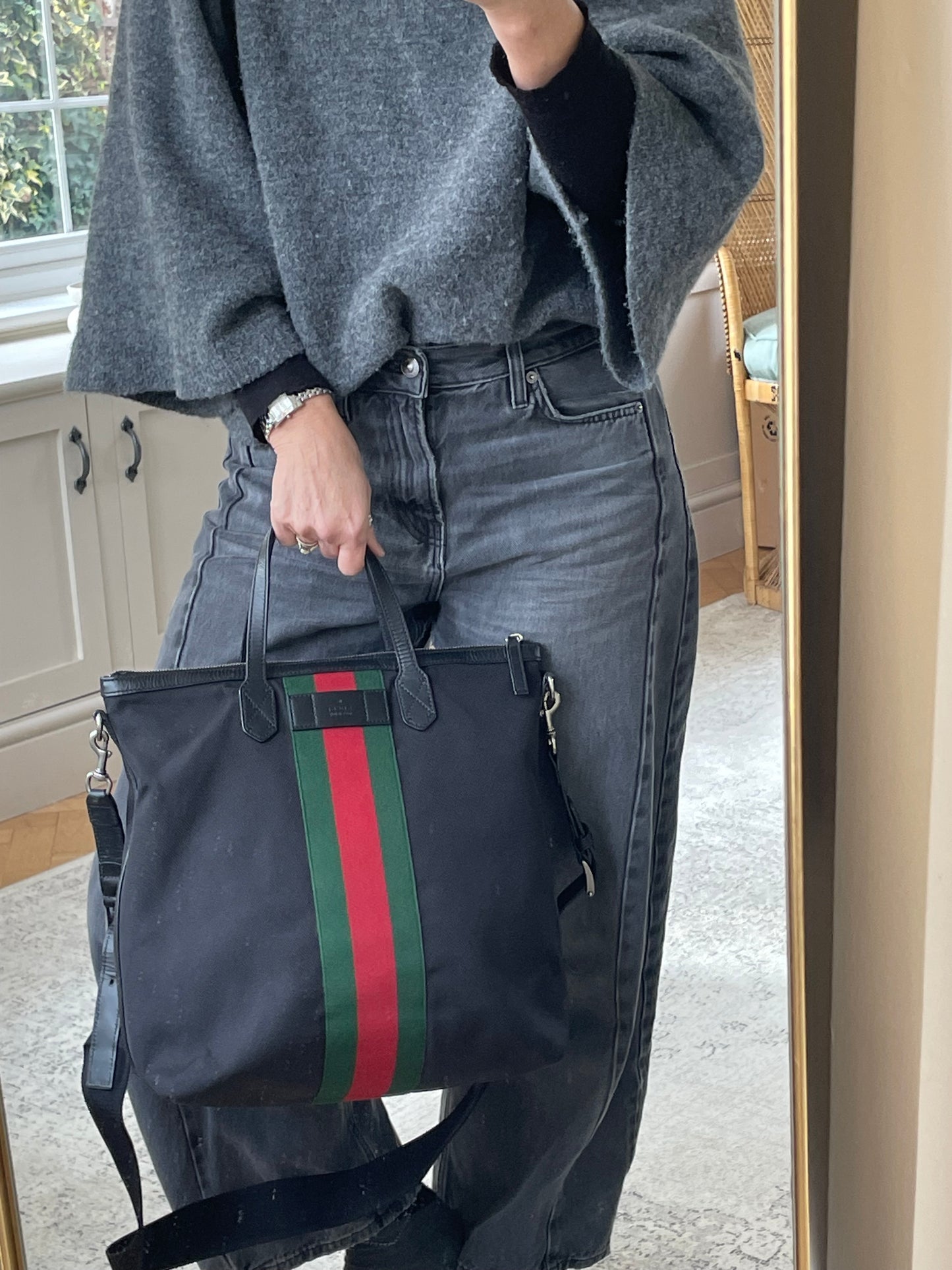 Preloved Gucci Techno Canvas Web Top Handle Messenger Shoulder Bag