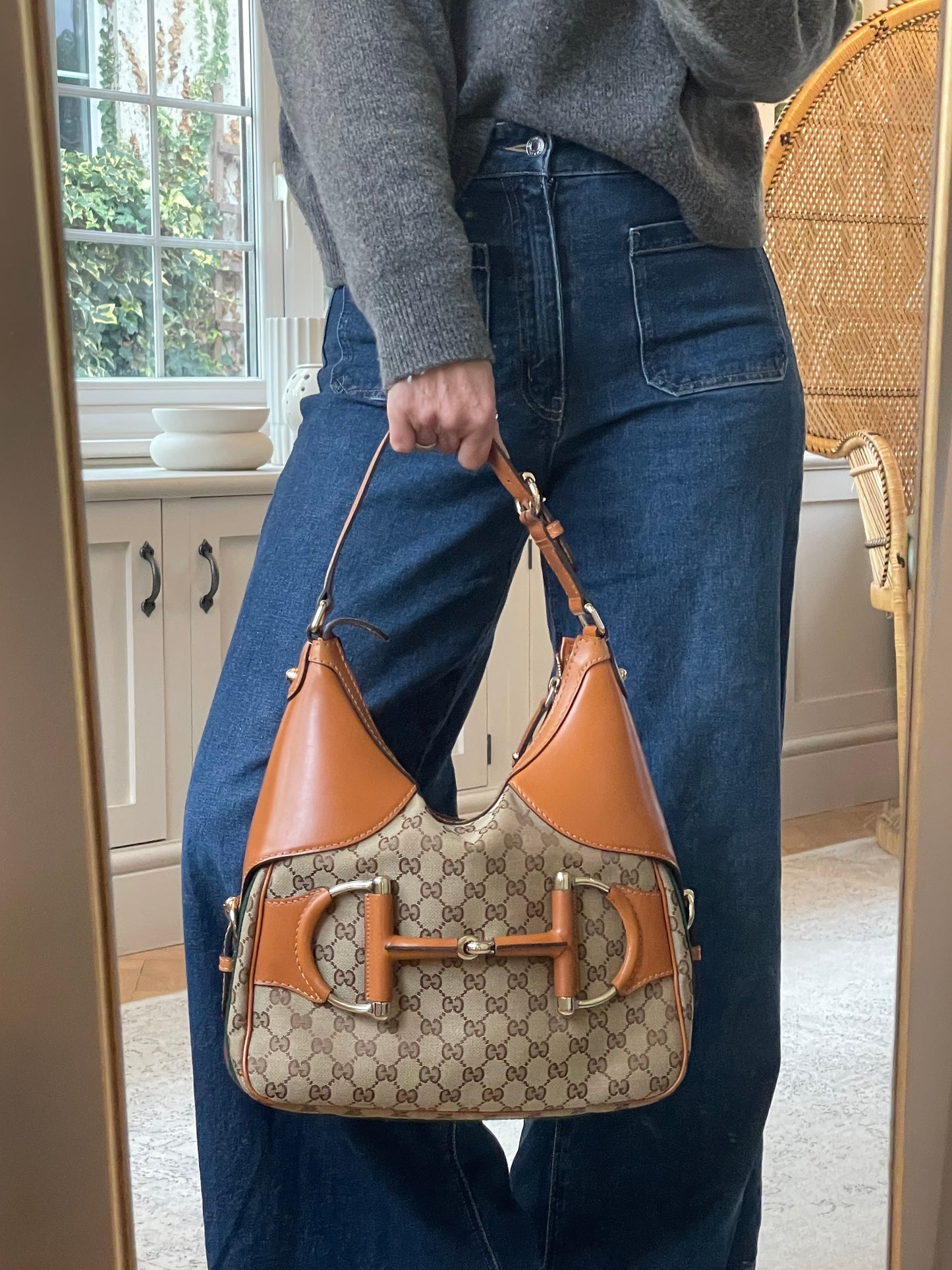 Preloved Gucci GG Heritage Horsebit Hobo Bag