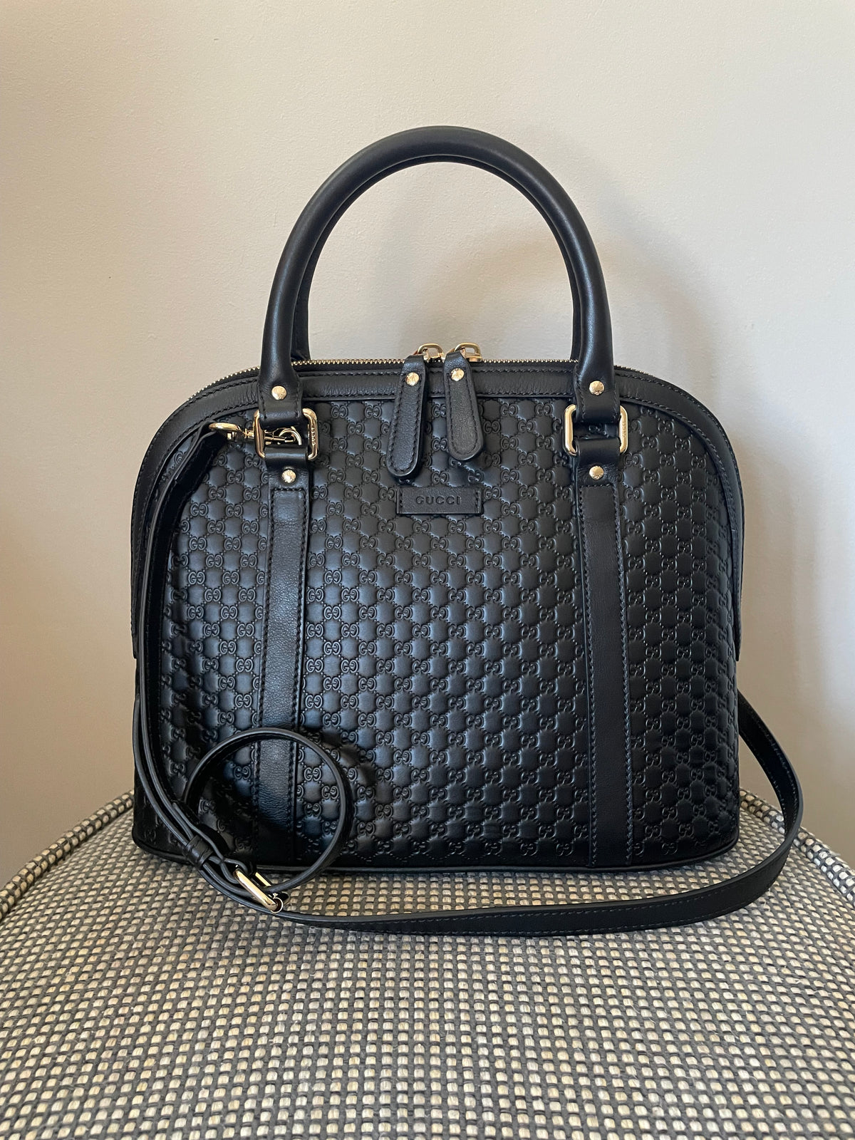 Preloved Gucci Guccissima  Dome Shoulder Bag, Medium
