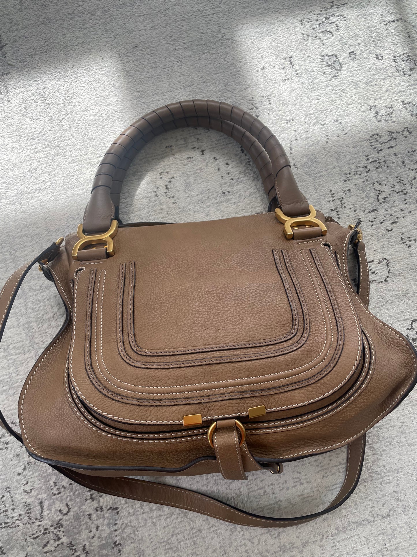 Preloved Chloe Marcie Satchel Bag with long strap, Medium