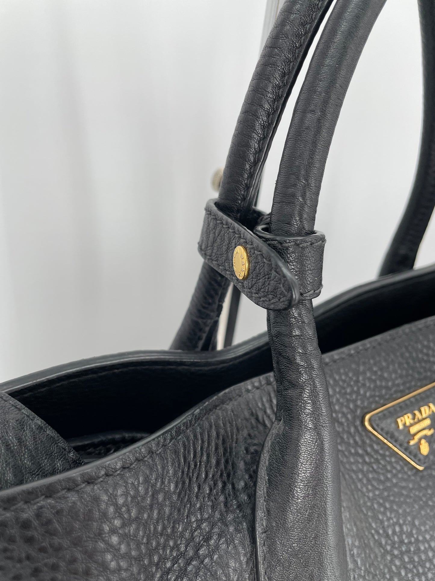Preloved Prada Vitello Daino Tote Bag with Long Strap